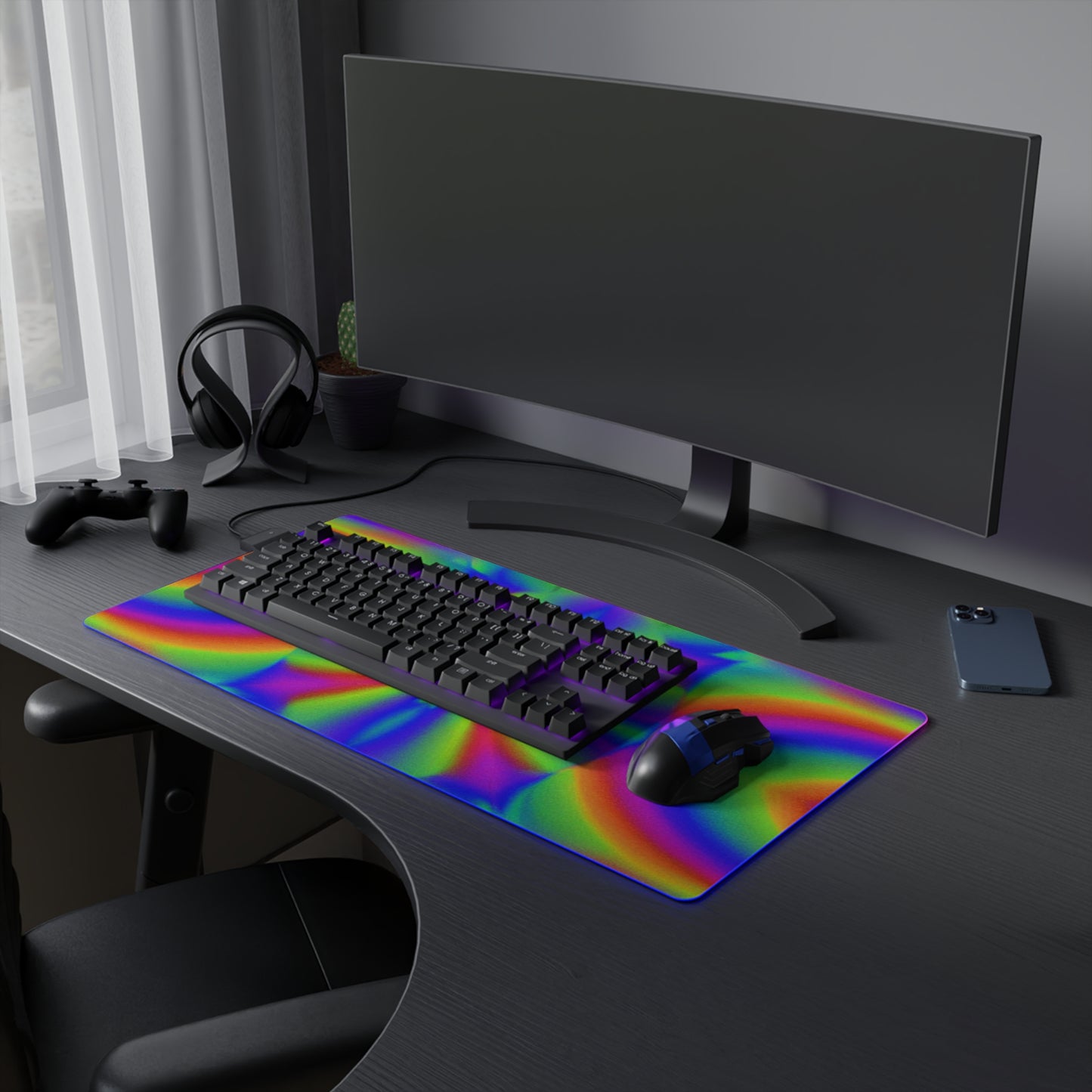 Buzzy McSparks - Psychedelic Trippy LED Light Up Gaming Mouse Pad