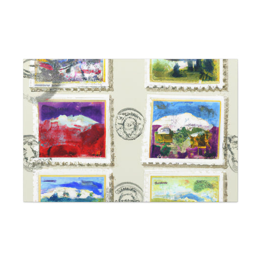 Worldwide Commemorative Stamps Collection. - Postage Stamp Collector Canvas Wall Art