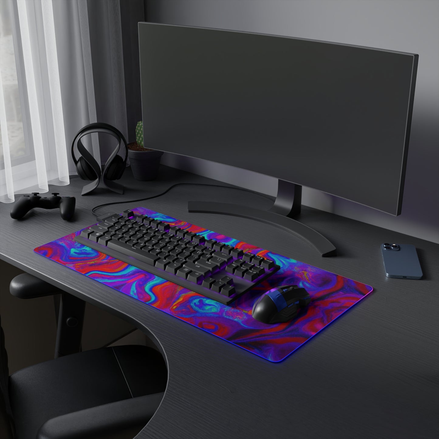 Franklin "Fritz" Finley - Psychedelic Trippy LED Light Up Gaming Mouse Pad