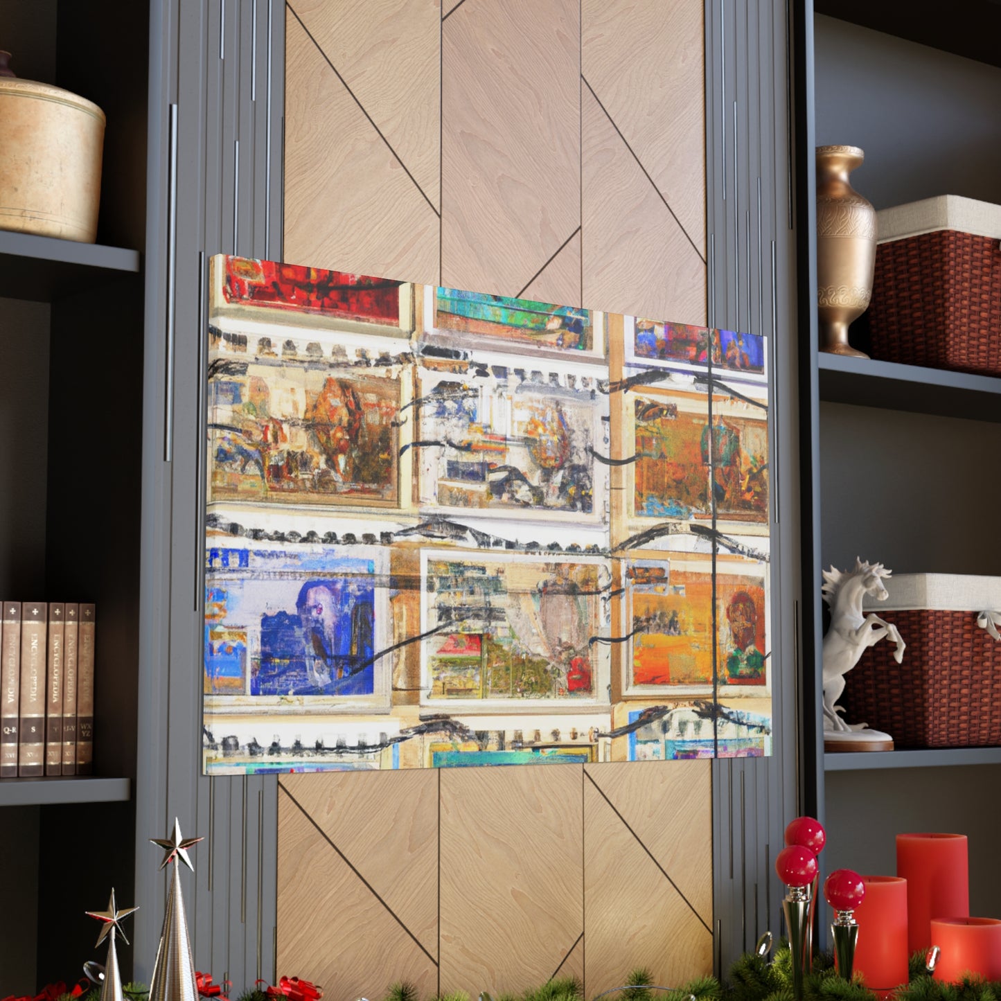 Global Connections stamp series - Postage Stamp Collector Canvas Wall Art