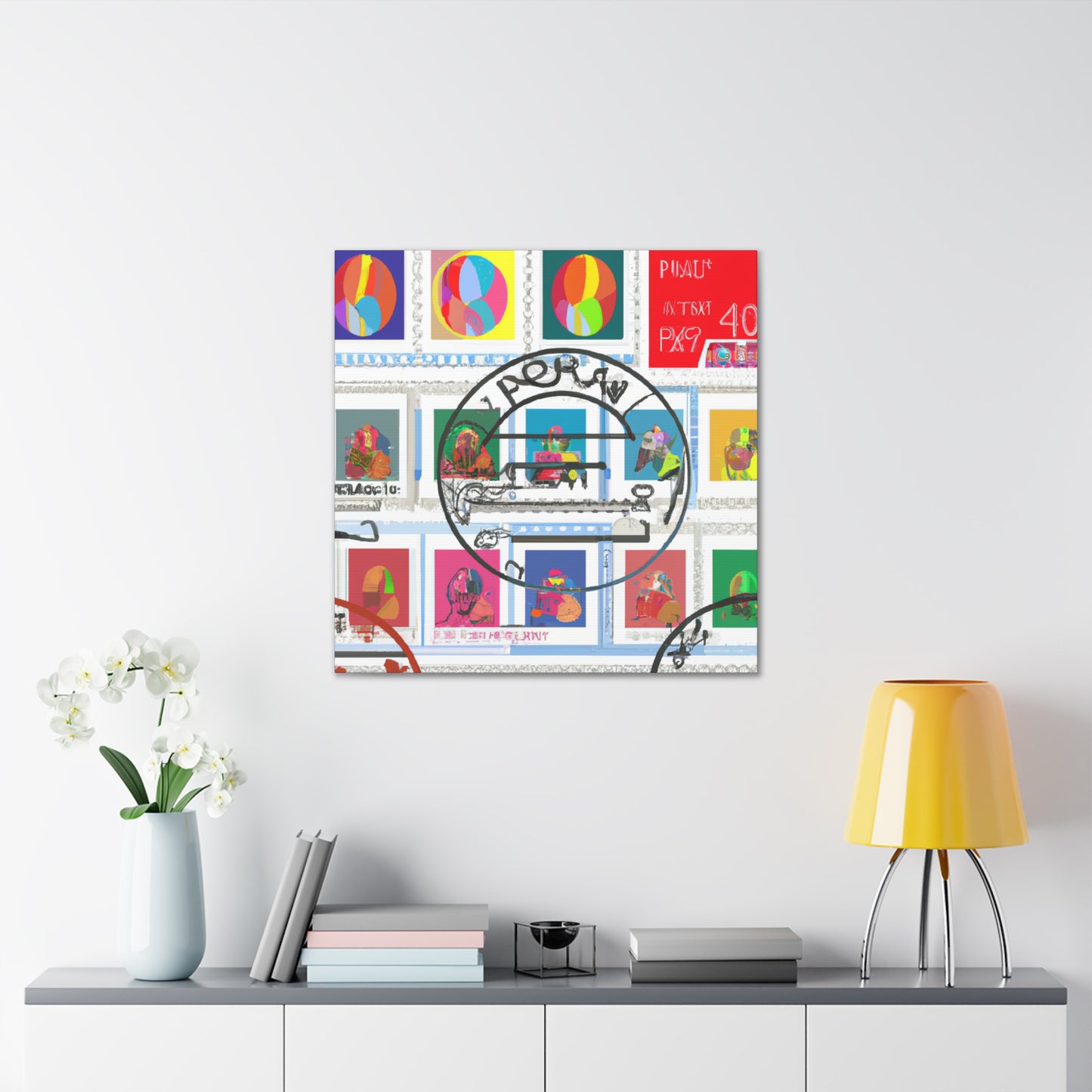 Global Express Delivery Stamps - Postage Stamp Collector Canvas Wall Art