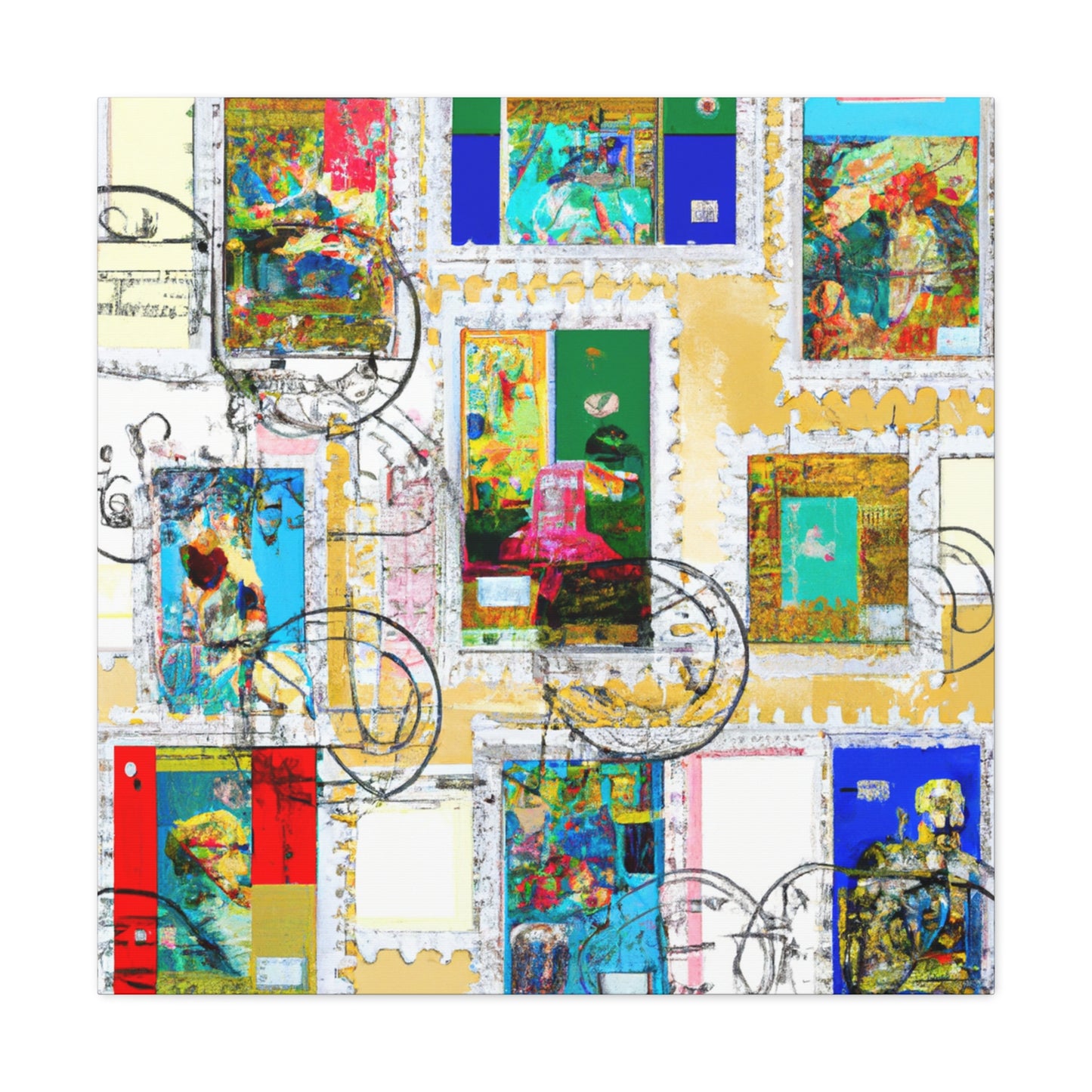 World Stamp Collection. - Postage Stamp Collector Canvas Wall Art