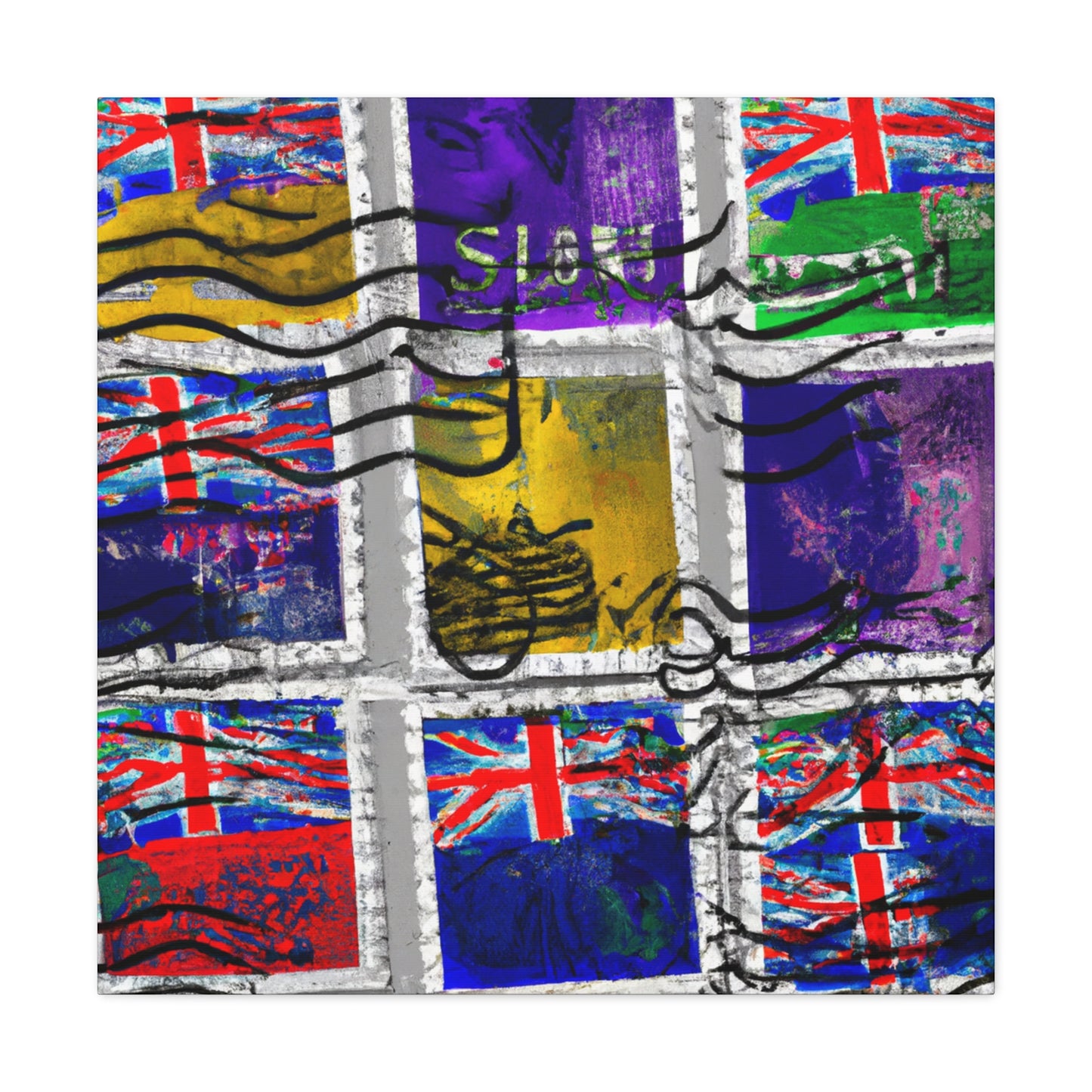 Global Traveler Commemorative Series - Postage Stamp Collector Canvas Wall Art