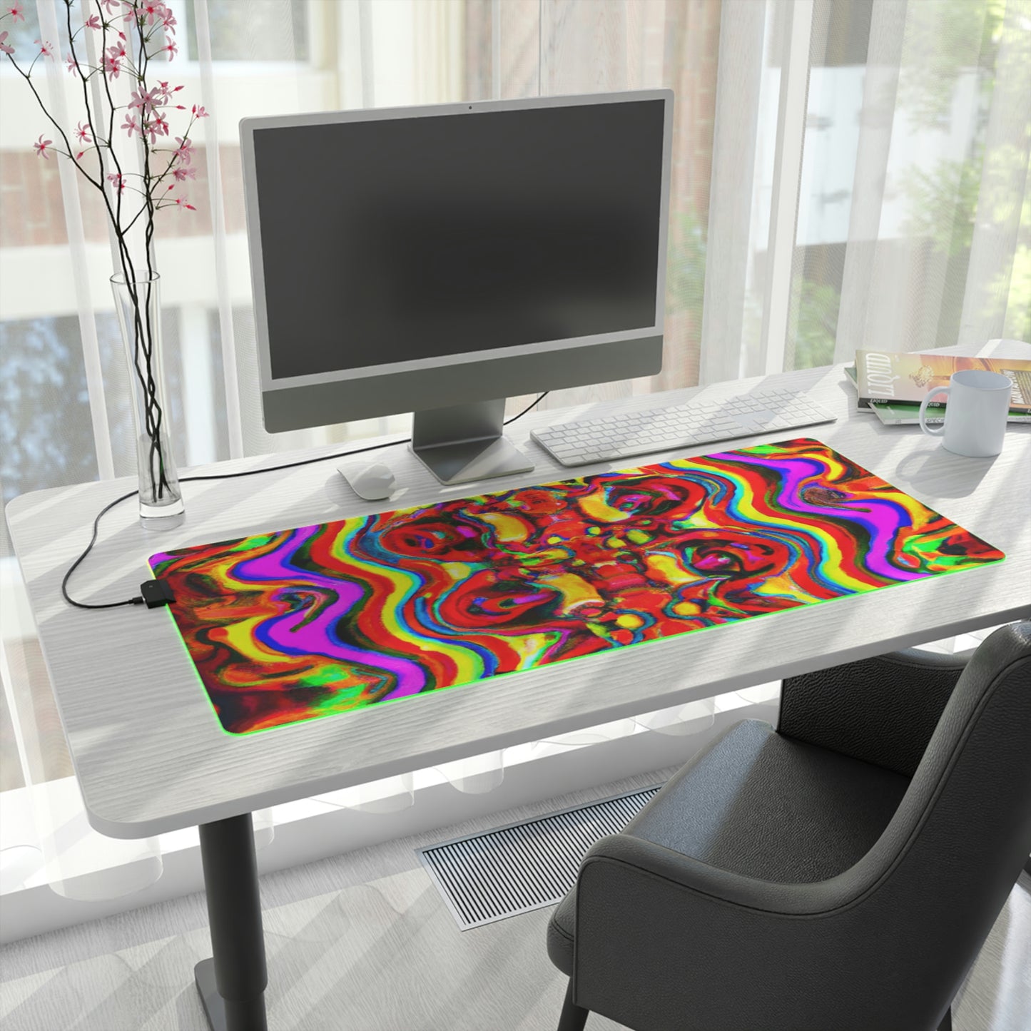 Rockettor Randy - Psychedelic Trippy LED Light Up Gaming Mouse Pad