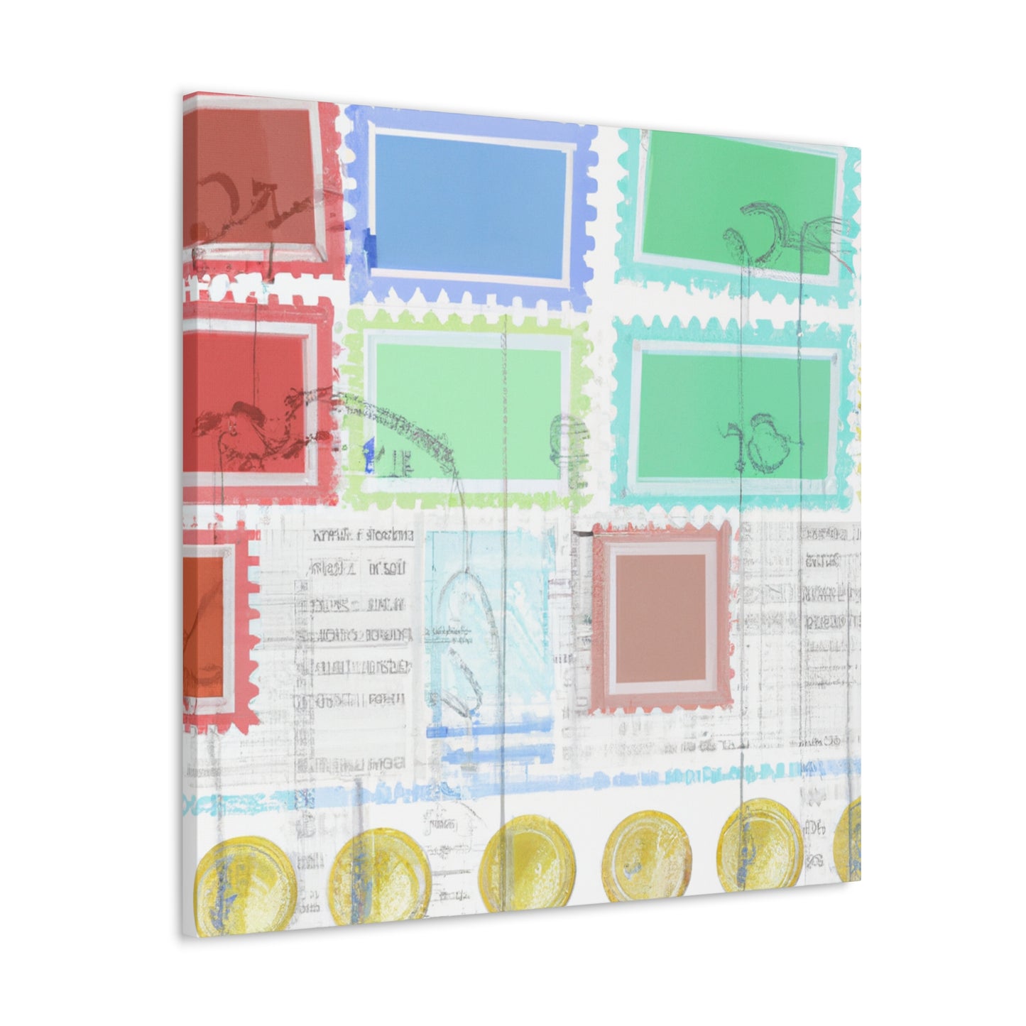 Global Journey Stamps - Postage Stamp Collector Canvas Wall Art