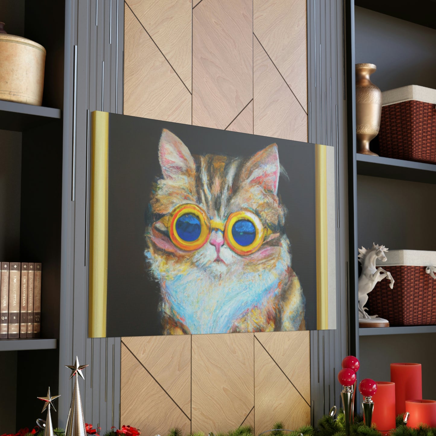 Sandy Paws. - Cat Lovers Canvas Wall Art