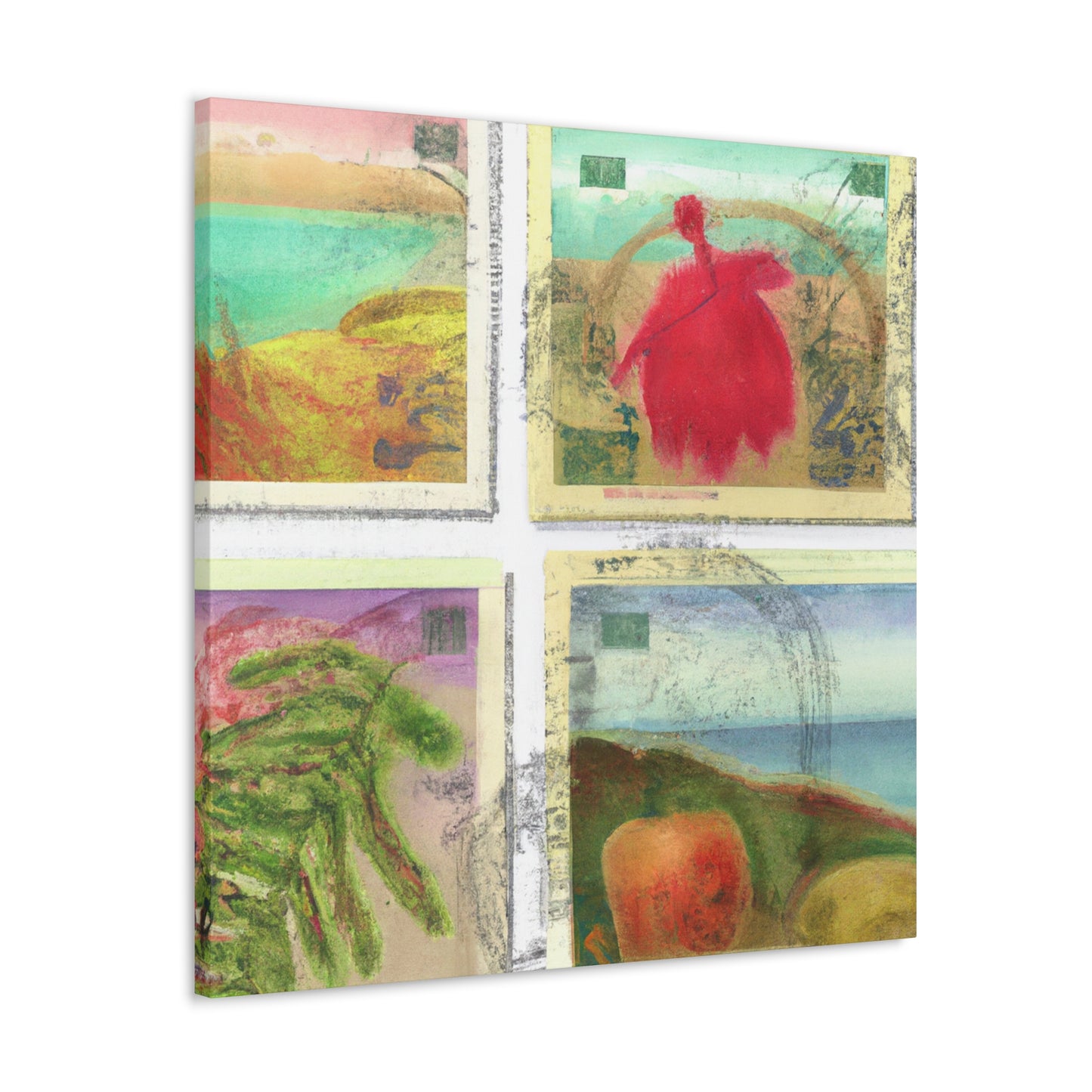 "Treasures of the World" - Postage Stamp Collector Canvas Wall Art