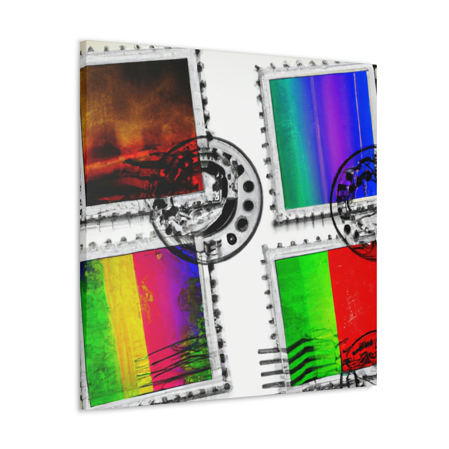 "Cultural Crossings" - Postage Stamp Collector Canvas Wall Art