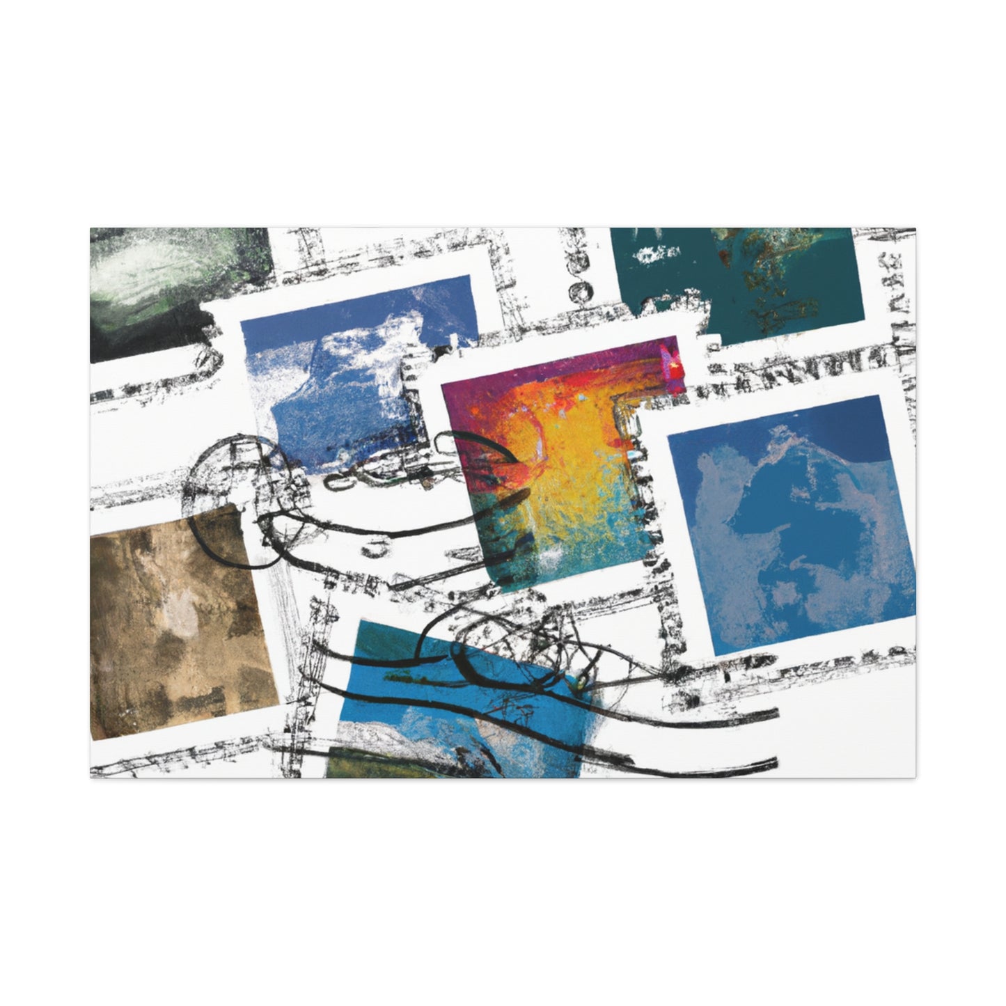 Global Heritage Forever Stamps - Postage Stamp Collector Canvas Wall Art