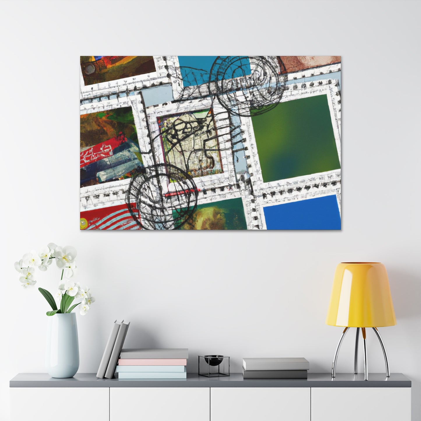 Global Inclusion Stamp - Postage Stamp Collector Canvas Wall Art