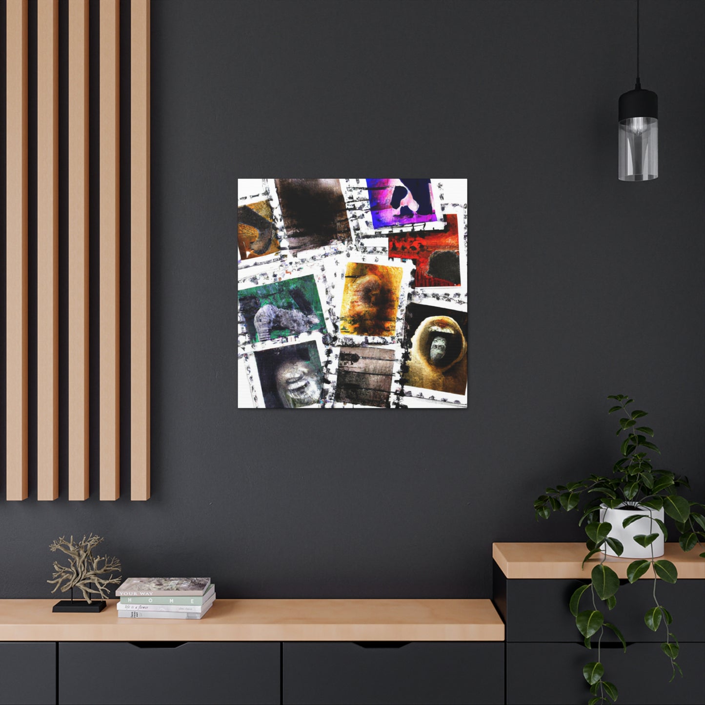 'Cultural Landmarks Around the Globe' Stamps - Postage Stamp Collector Canvas Wall Art