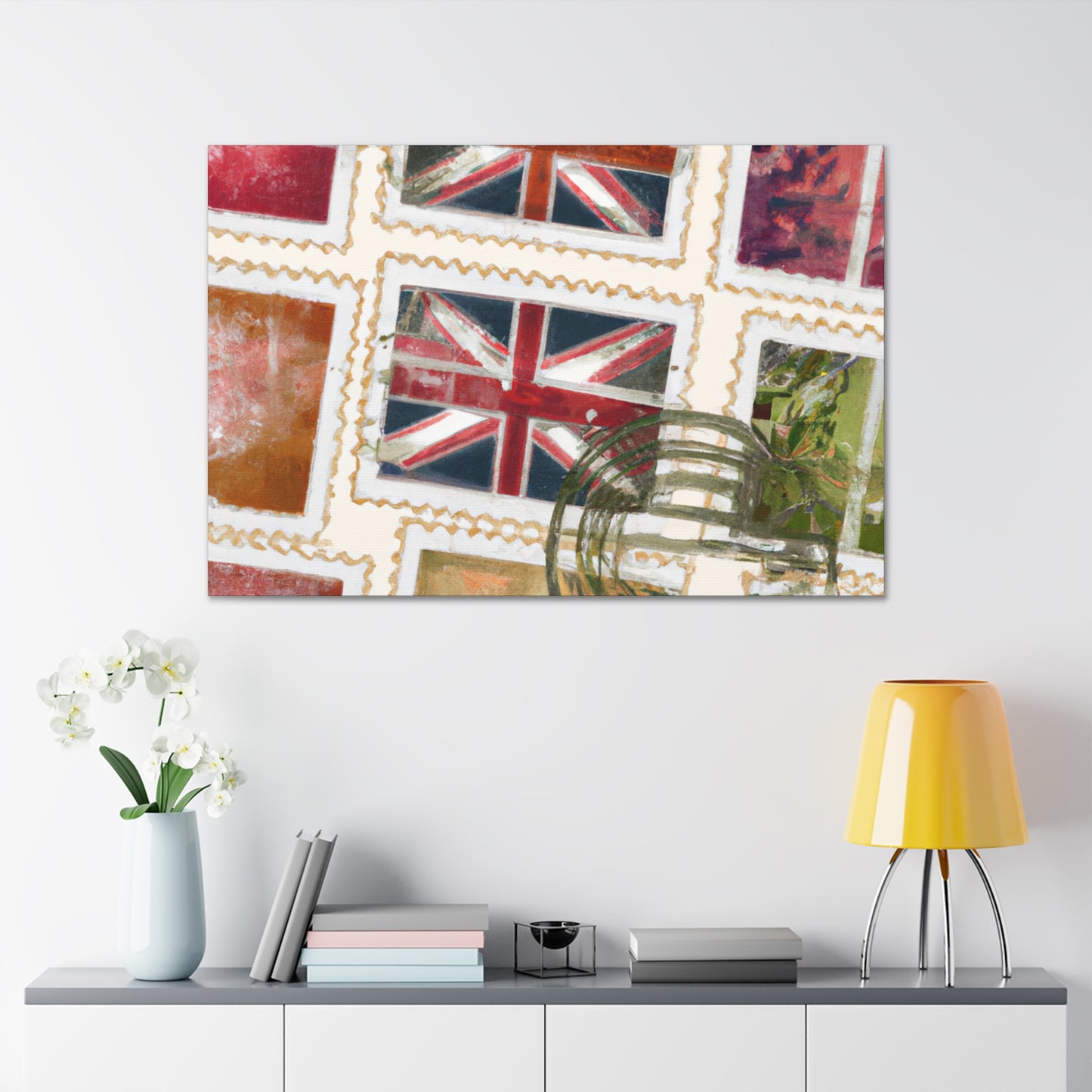 Global Traveler Stamps - Postage Stamp Collector Canvas Wall Art