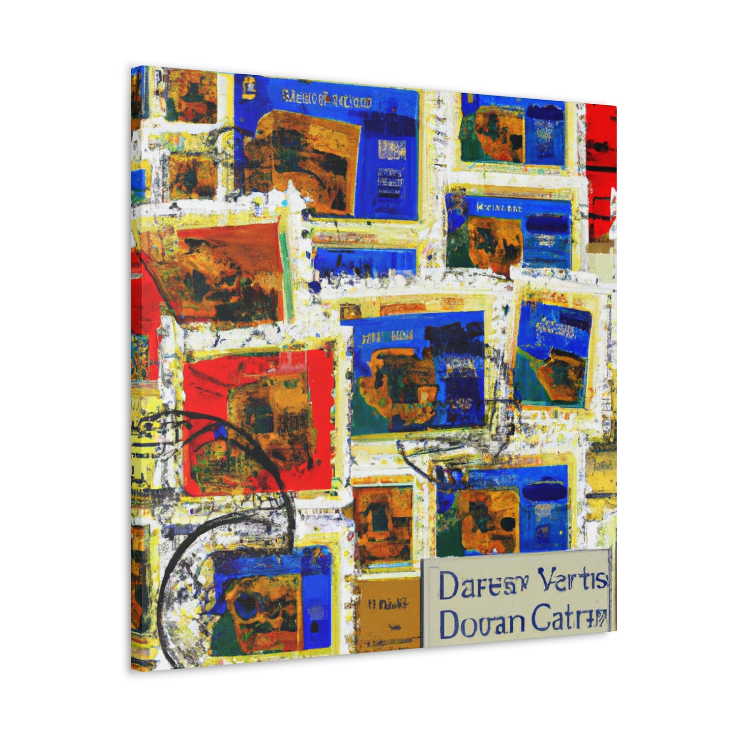 Global Collectibles: A World of Stamps. - Postage Stamp Collector Canvas Wall Art