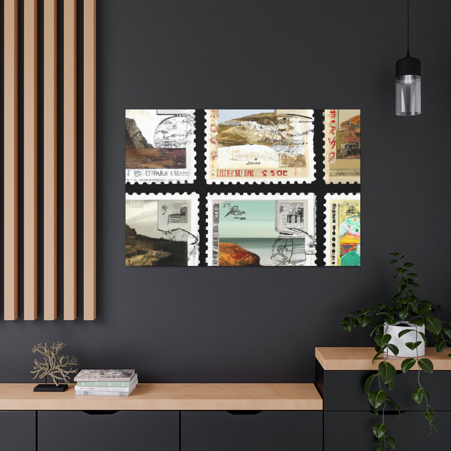 Globetrotter's Gallery - Postage Stamp Collector Canvas Wall Art