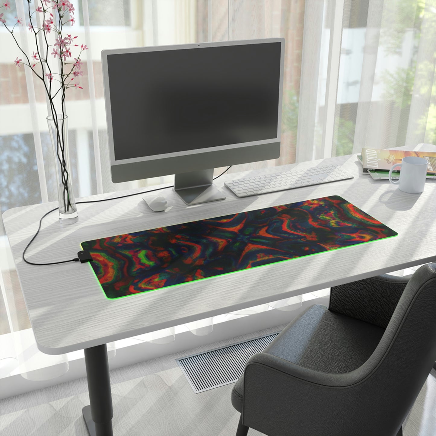 Skip 'n' Glide - Psychedelic Trippy LED Light Up Gaming Mouse Pad