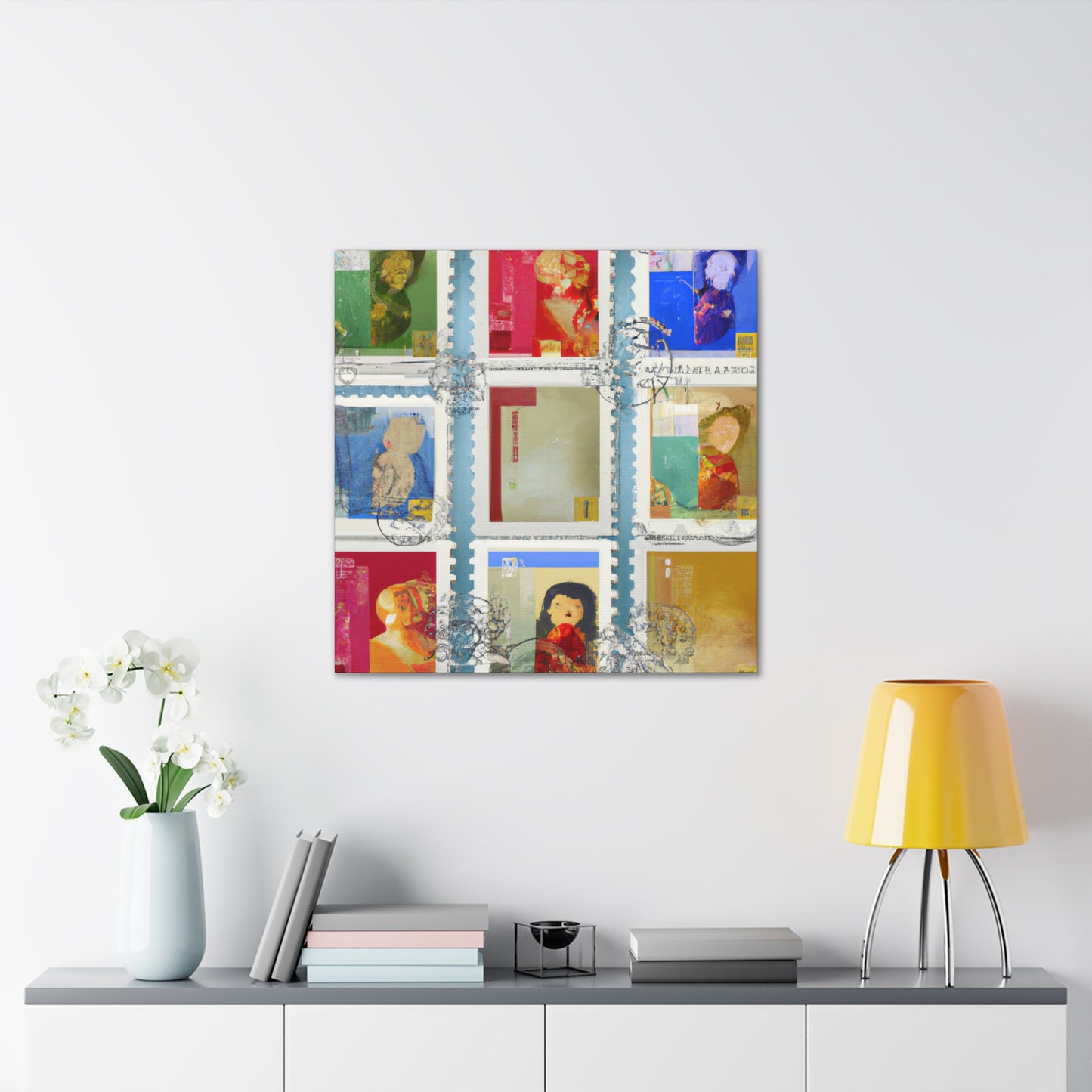 Global Culture Collection - Postage Stamp Collector Canvas Wall Art