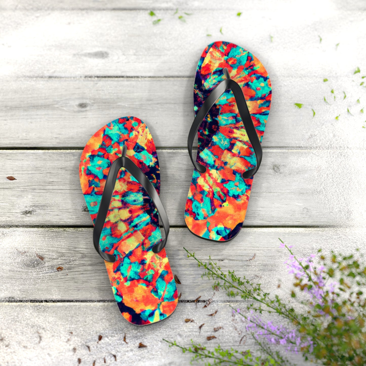 Ebeneezer Footman. - Psychedelic Trippy Flip Flop Beach Sandals