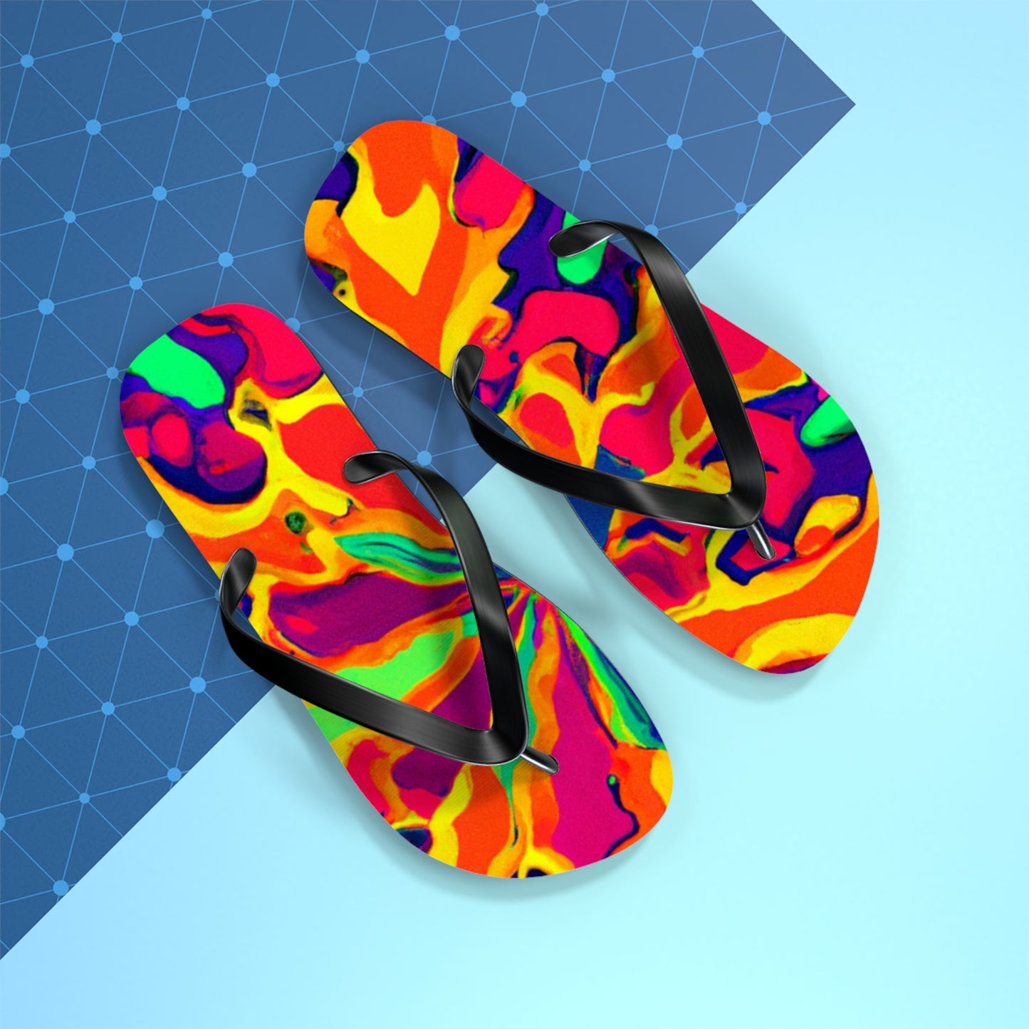 Caleb Shoefoot - Psychedelic Trippy Flip Flop Beach Sandals