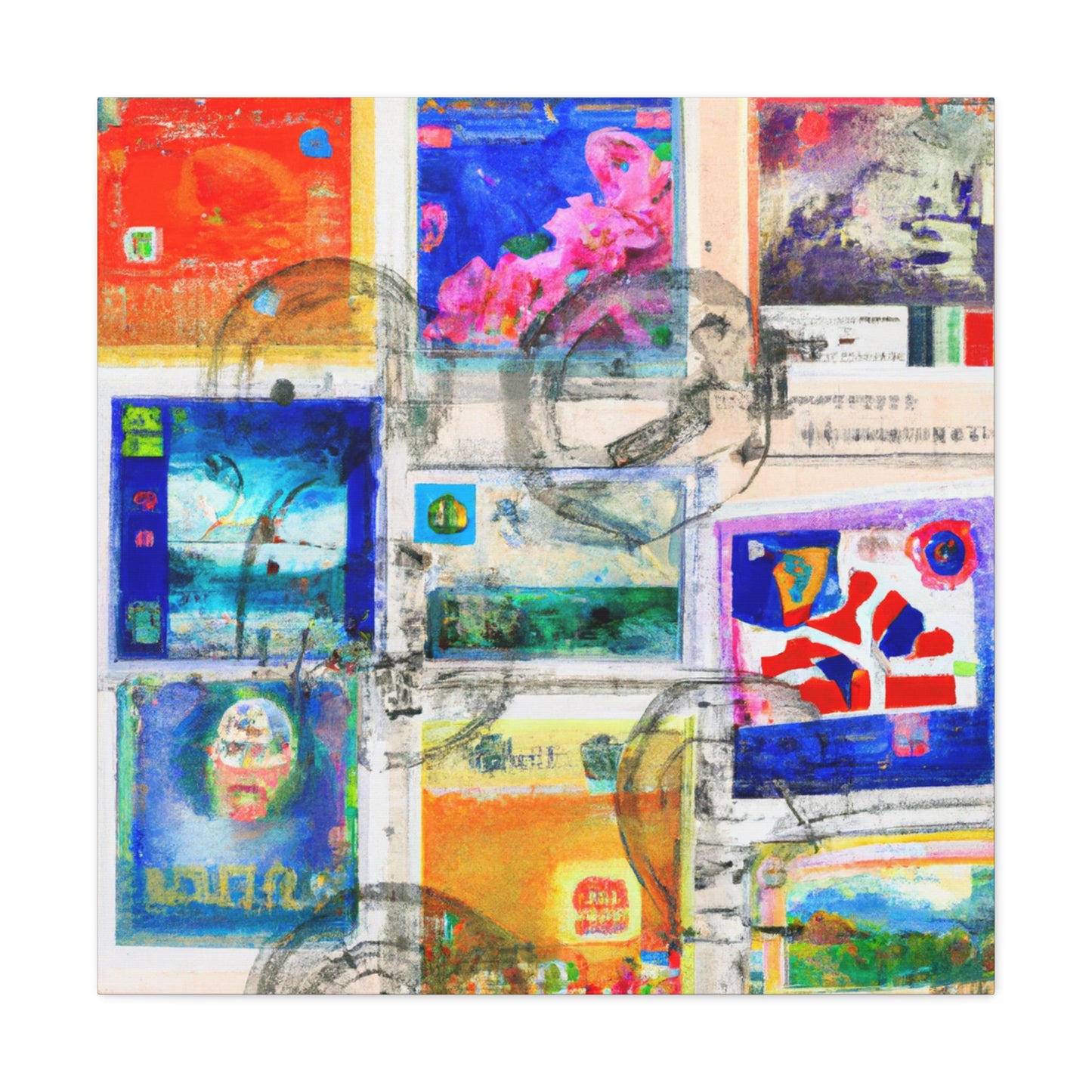 Global Adventure Stamp Collection - Postage Stamp Collector Canvas Wall Art