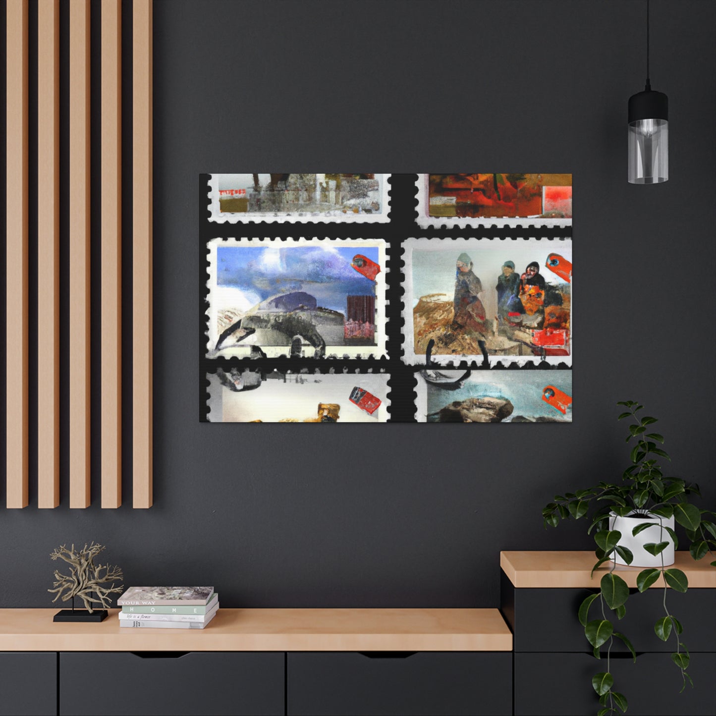 Global Grandeur Stamps - Postage Stamp Collector Canvas Wall Art