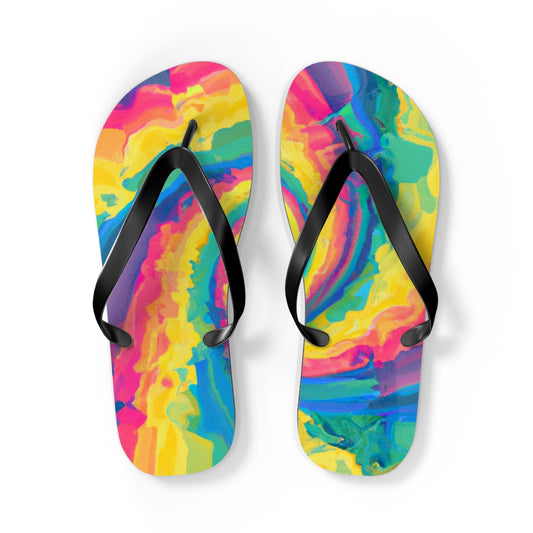 Agatha Brownridge Shoemaker - Psychedelic Trippy Flip Flop Beach Sandals