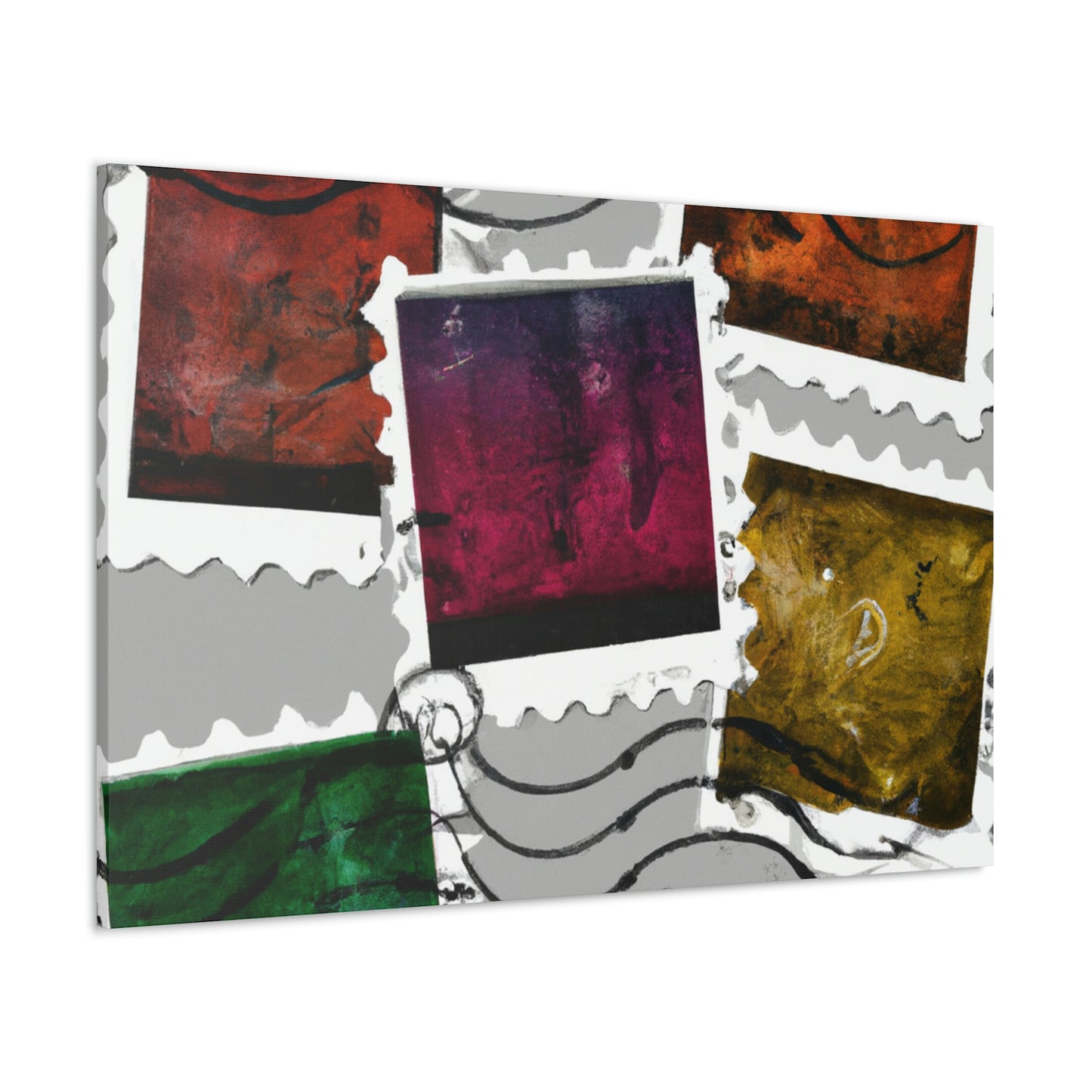 International Summer Scenery Stamps - Postage Stamp Collector Canvas Wall Art