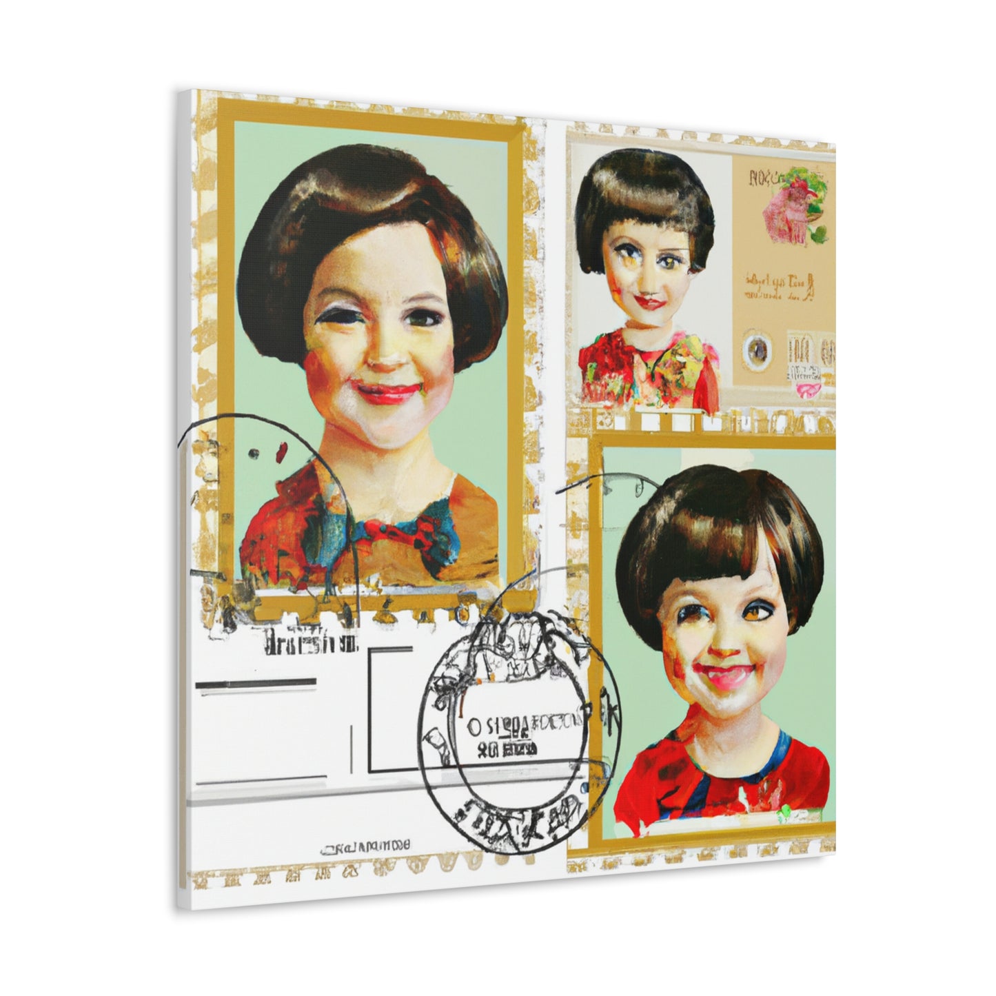 Global Stamp Collection - Postage Stamp Collector Canvas Wall Art