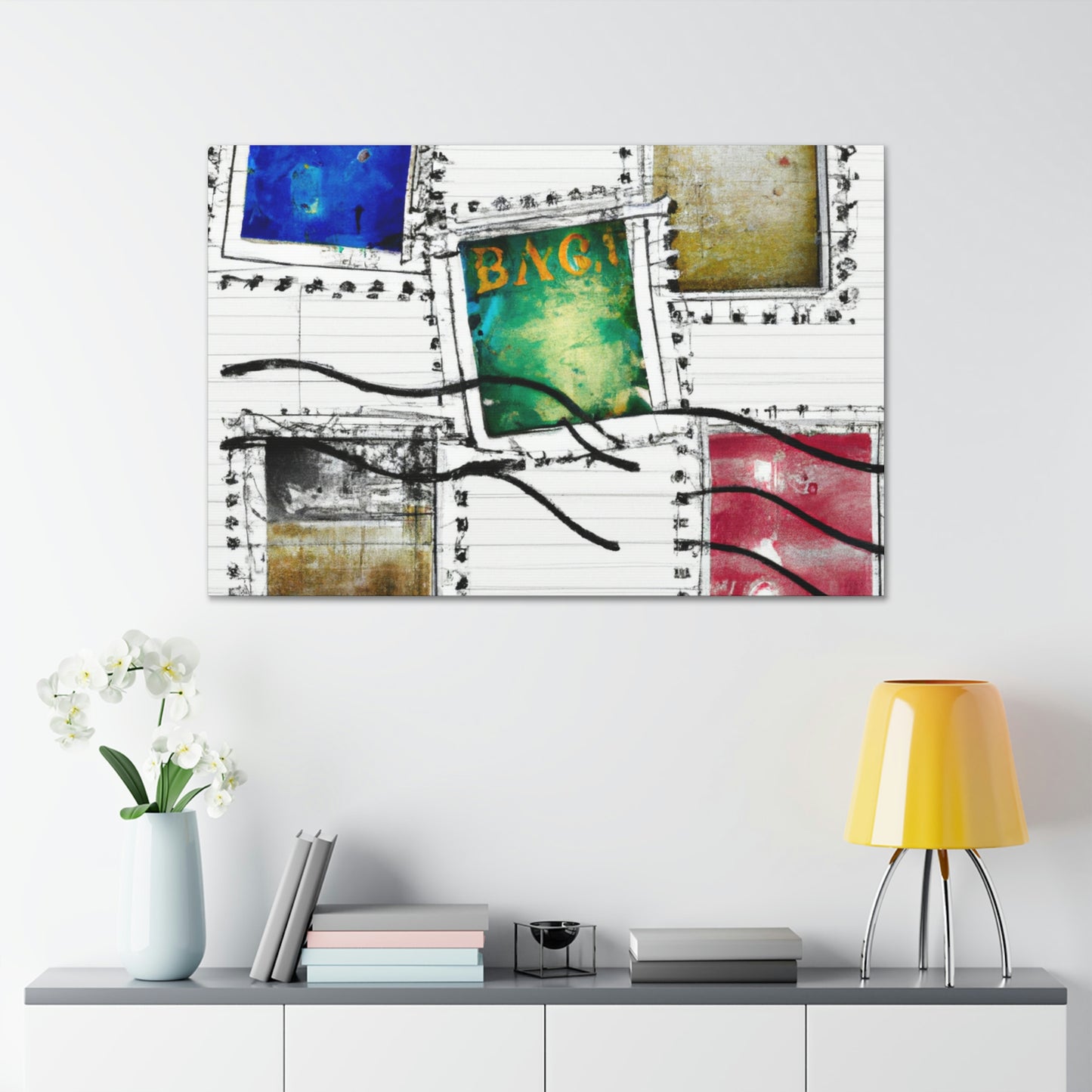 "Global Destination Stamps" - Postage Stamp Collector Canvas Wall Art