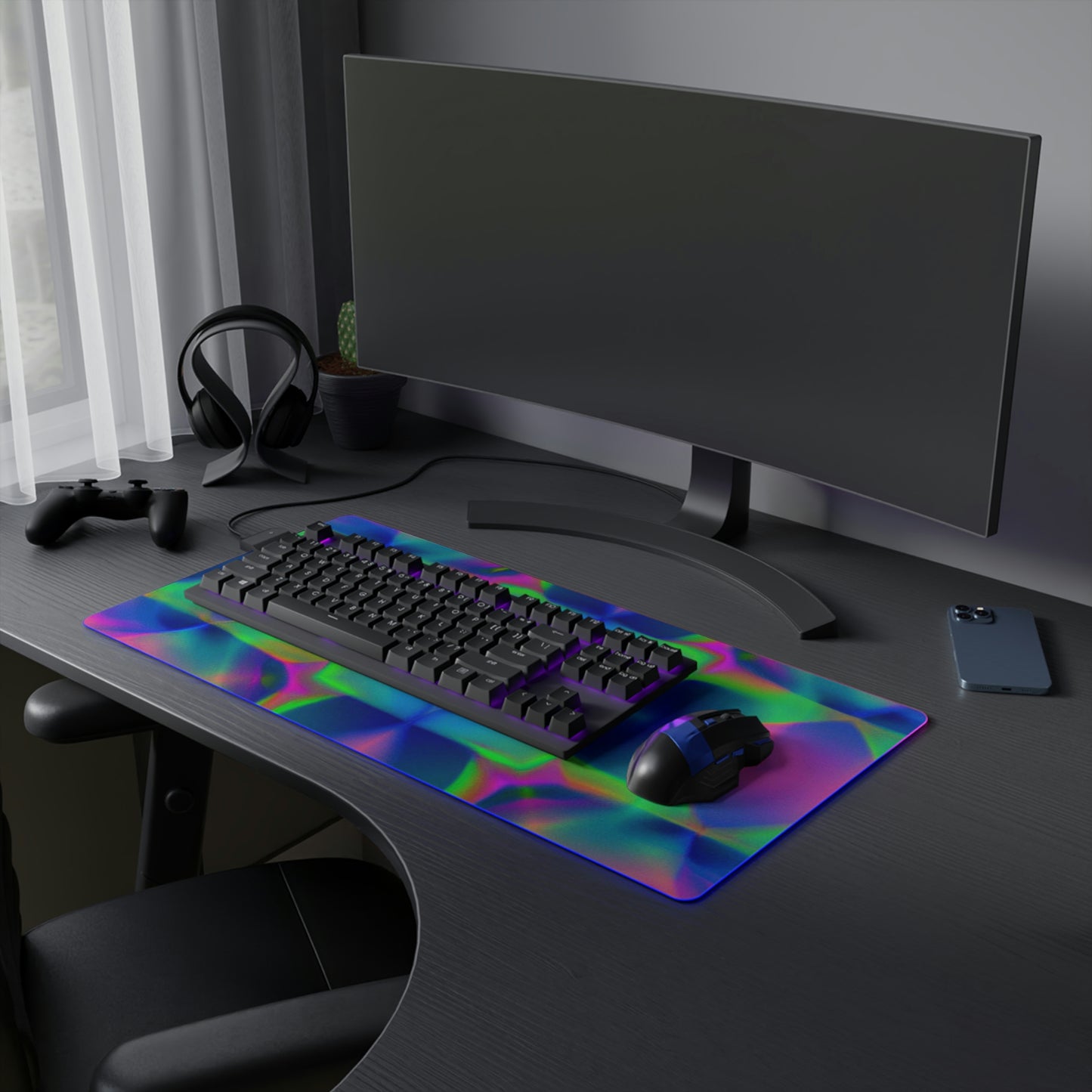 Thea Rockabelly - Psychedelic Trippy LED Light Up Gaming Mouse Pad