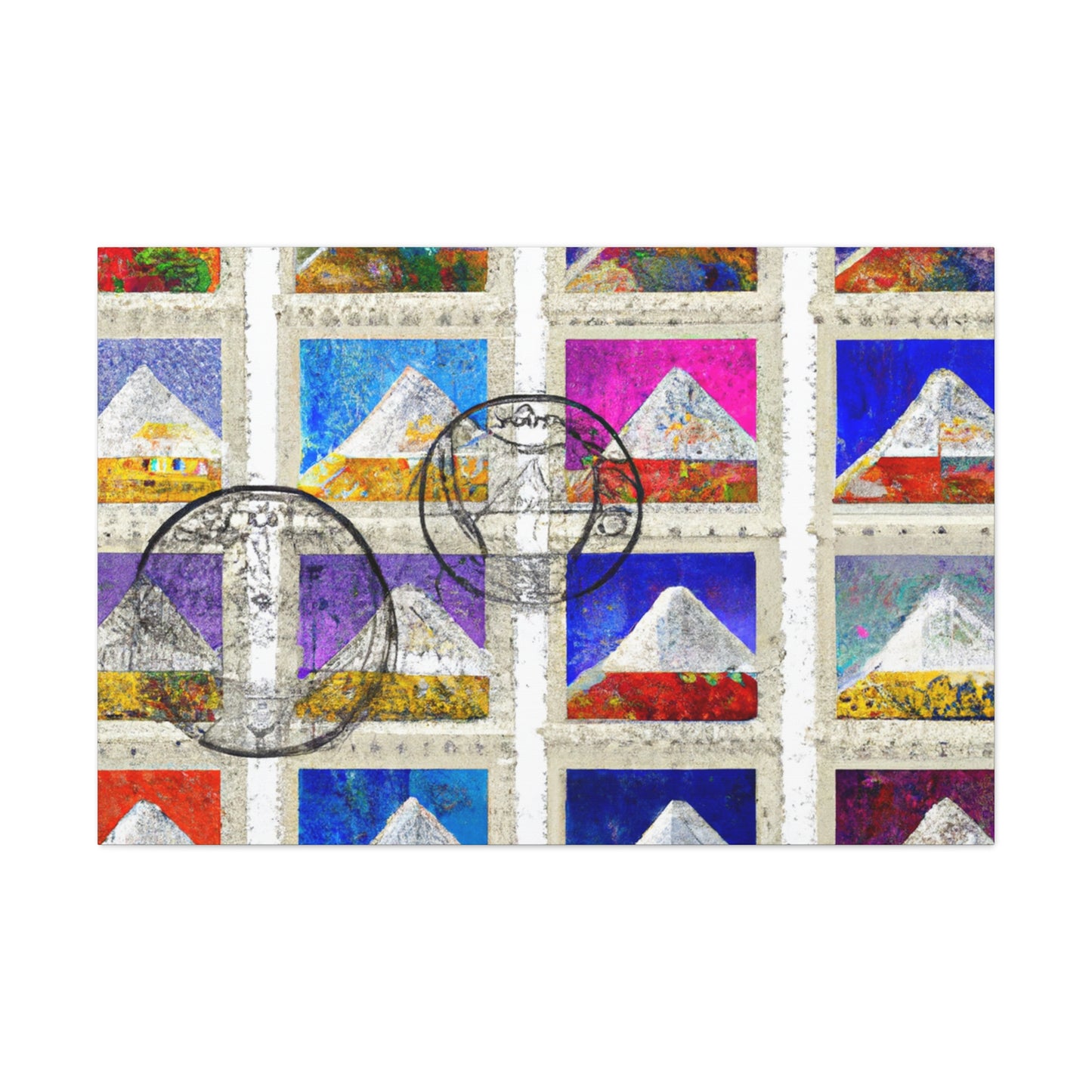 "Global Treasures" - Postage Stamp Collector Canvas Wall Art