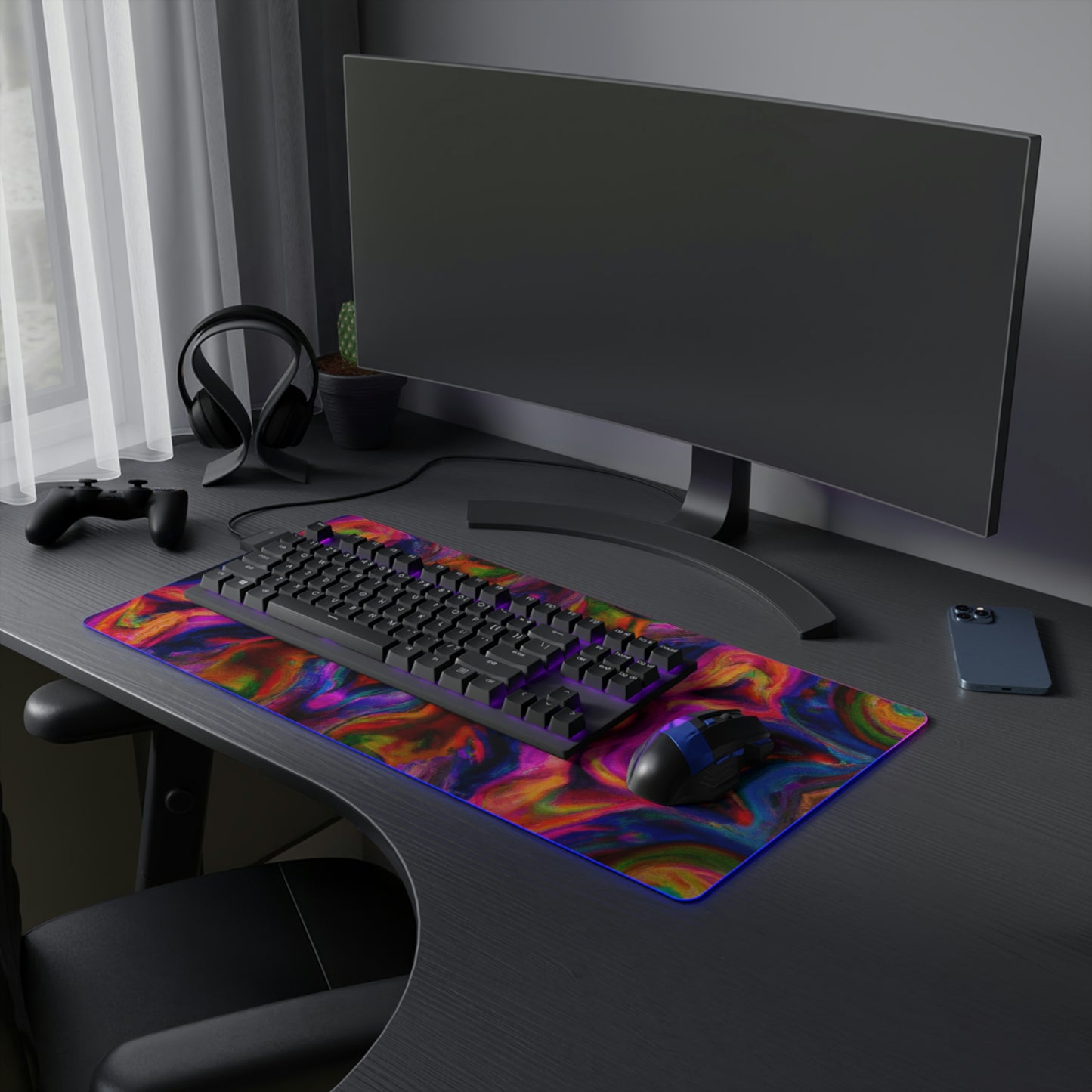 Rocky Robotox - Psychedelic Trippy LED Light Up Gaming Mouse Pad