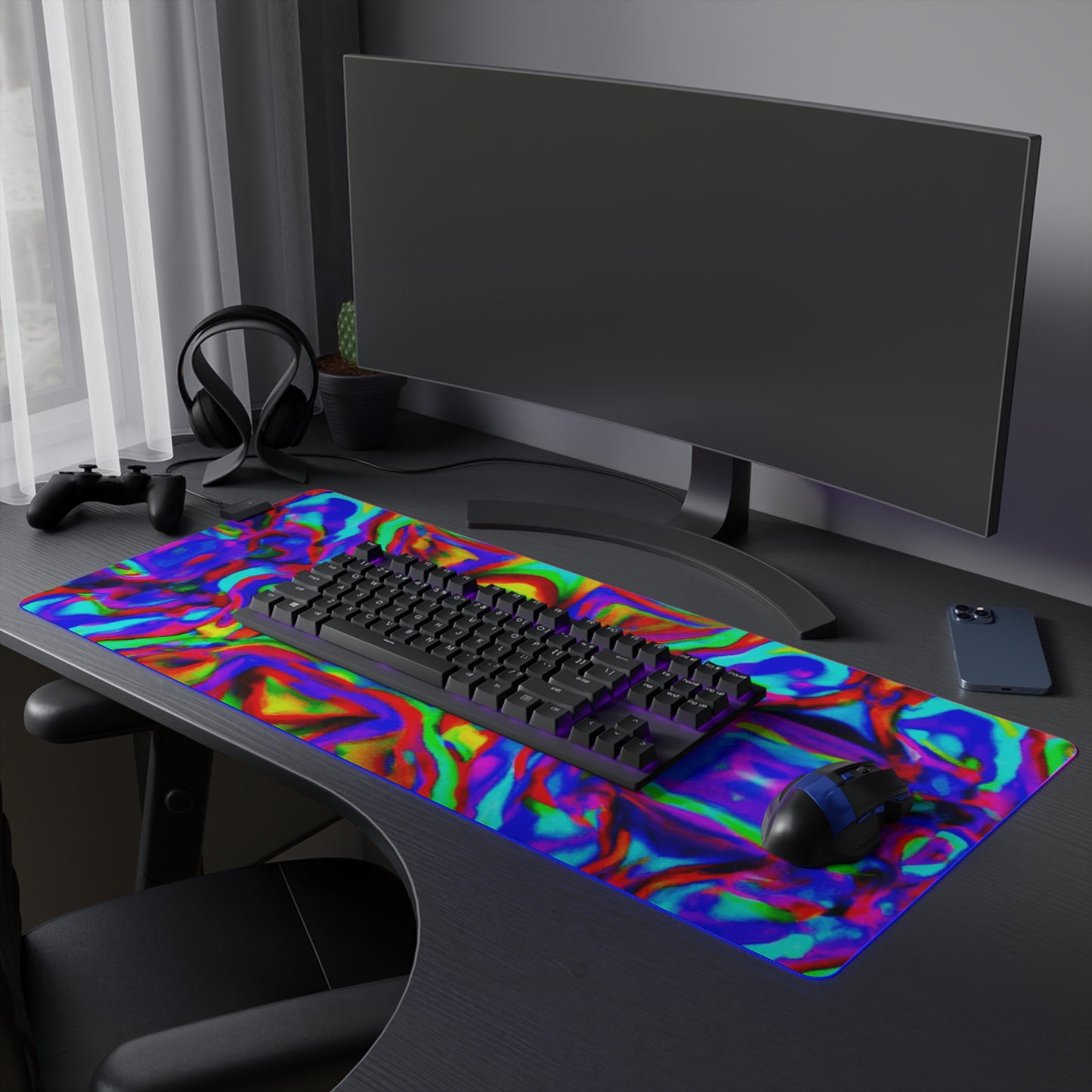 Bobby "Knuckles" McCoy - Psychedelic Trippy LED Light Up Gaming Mouse Pad