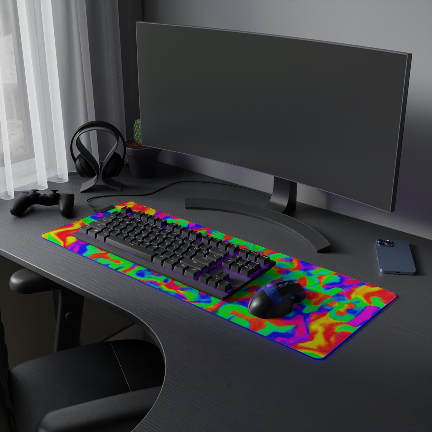 Studs McKenzie - Psychedelic Trippy LED Light Up Gaming Mouse Pad