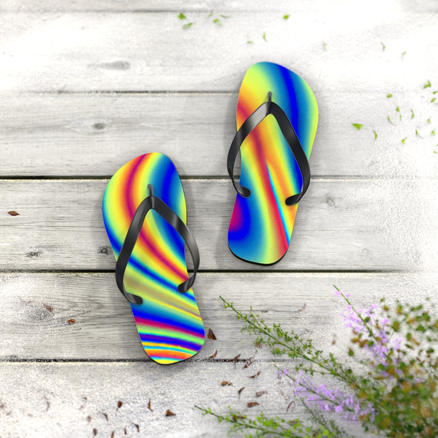 Emily Parkman, Shoe Maker - Psychedelic Trippy Flip Flop Beach Sandals