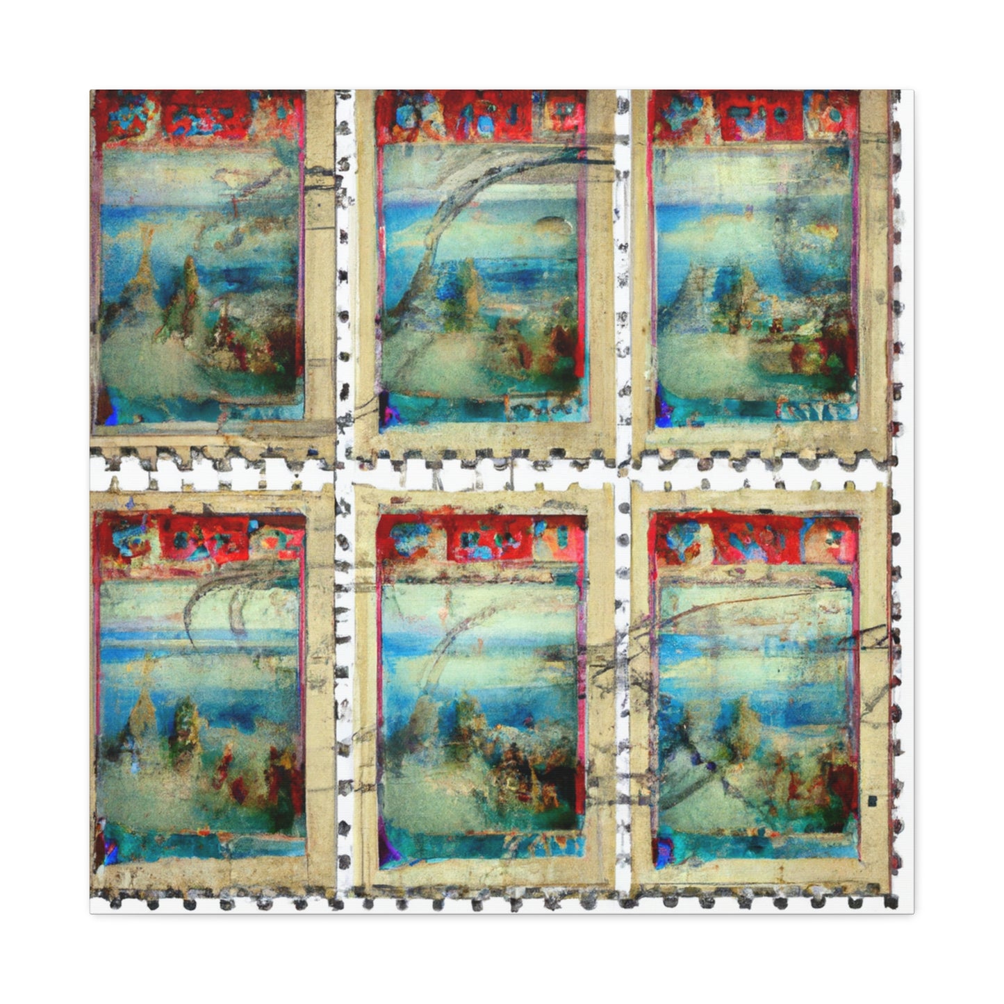 "Global Tribute" stamp series - Postage Stamp Collector Canvas Wall Art