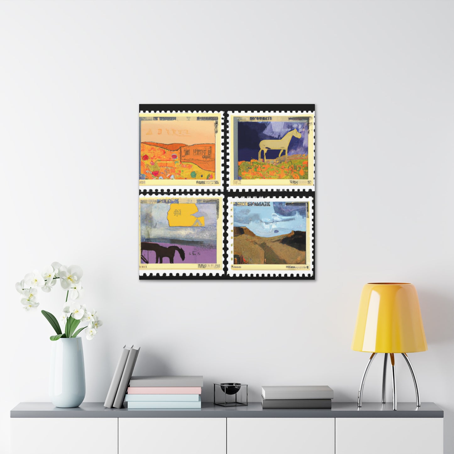 Global Cultural Legends Stamps - Postage Stamp Collector Canvas Wall Art