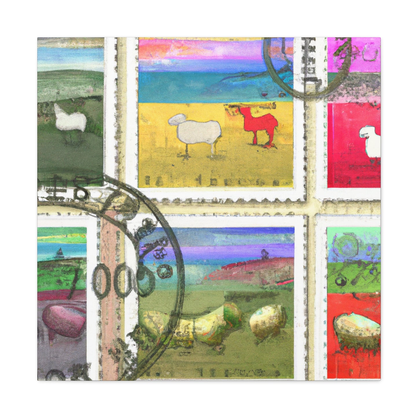 "Expressions of Unity" - Postage Stamp Collector Canvas Wall Art