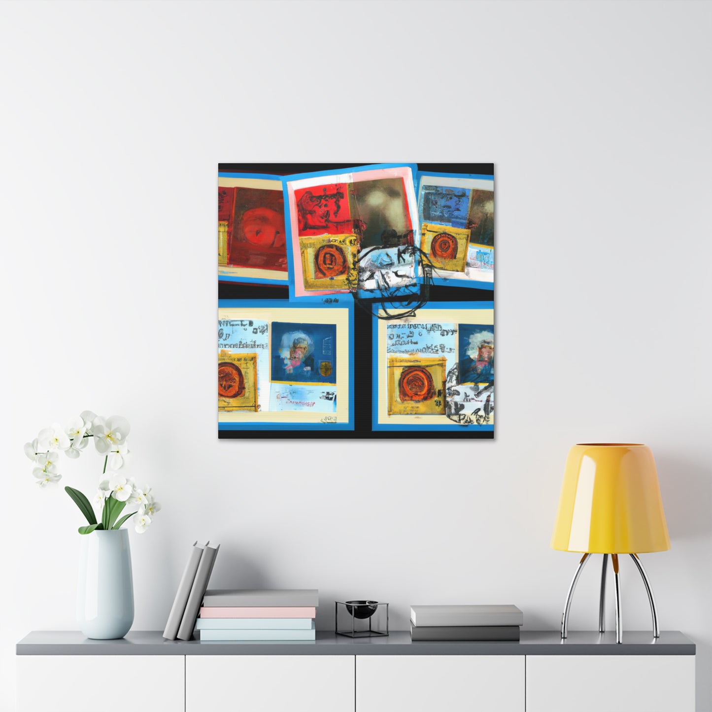 Globe Trotting Stamps - Postage Stamp Collector Canvas Wall Art