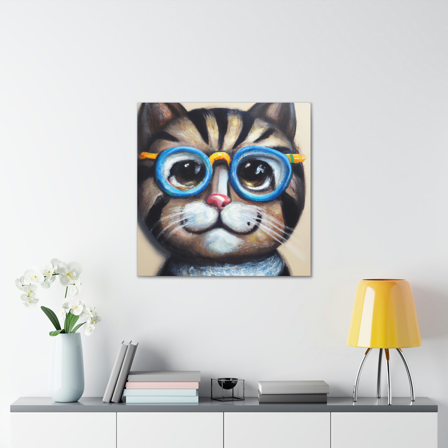 Hank the Huggable Cat - Cat Lovers Canvas Wall Art