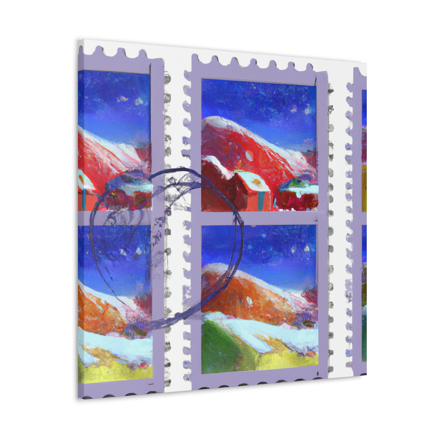 Global Celebrations Stamp Collection - Postage Stamp Collector Canvas Wall Art