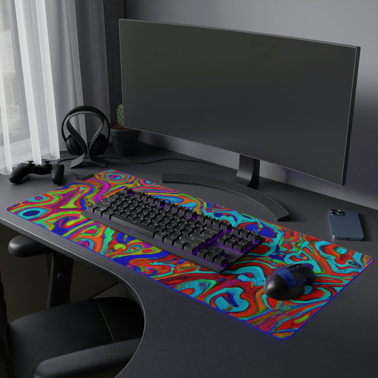 Tommy the Rocketman - Psychedelic Trippy LED Light Up Gaming Mouse Pad