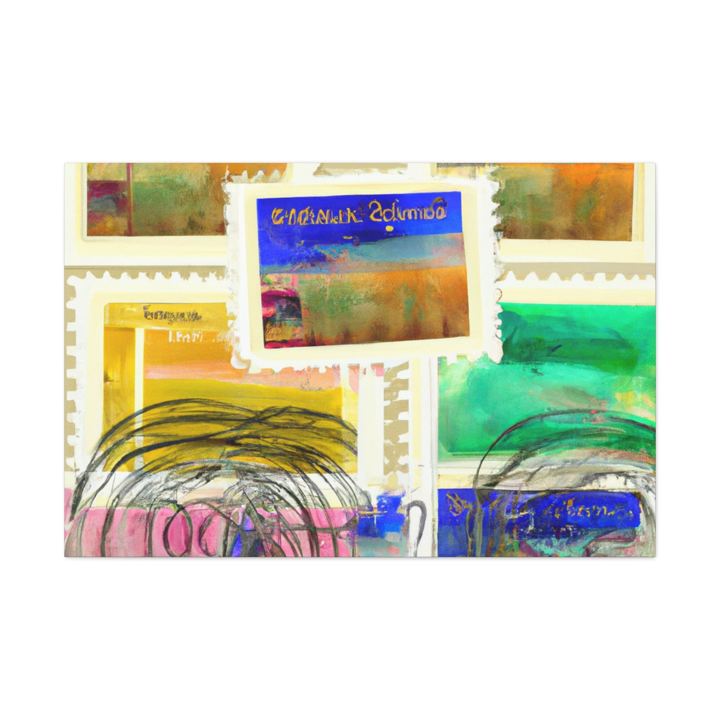 Global Citizens Stamps - Postage Stamp Collector Canvas Wall Art