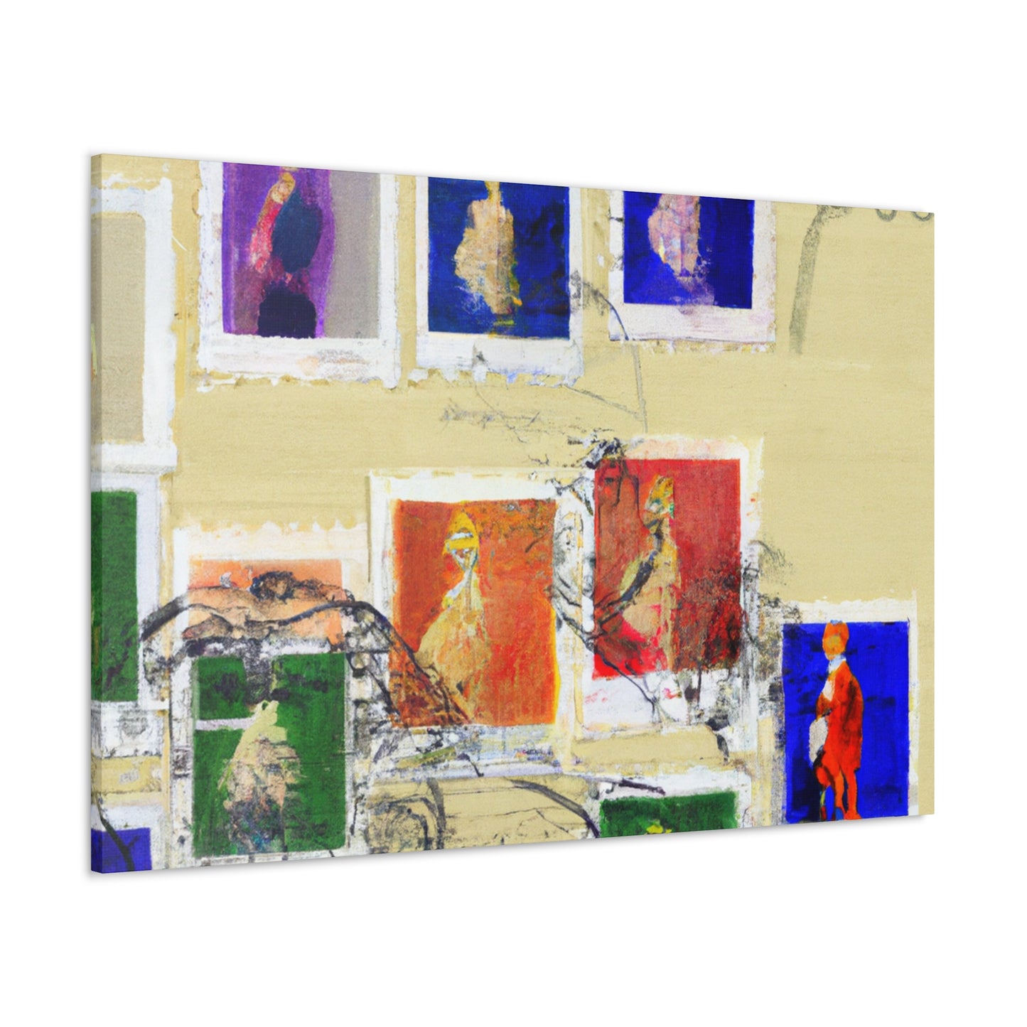 International Journey Stamps - Postage Stamp Collector Canvas Wall Art