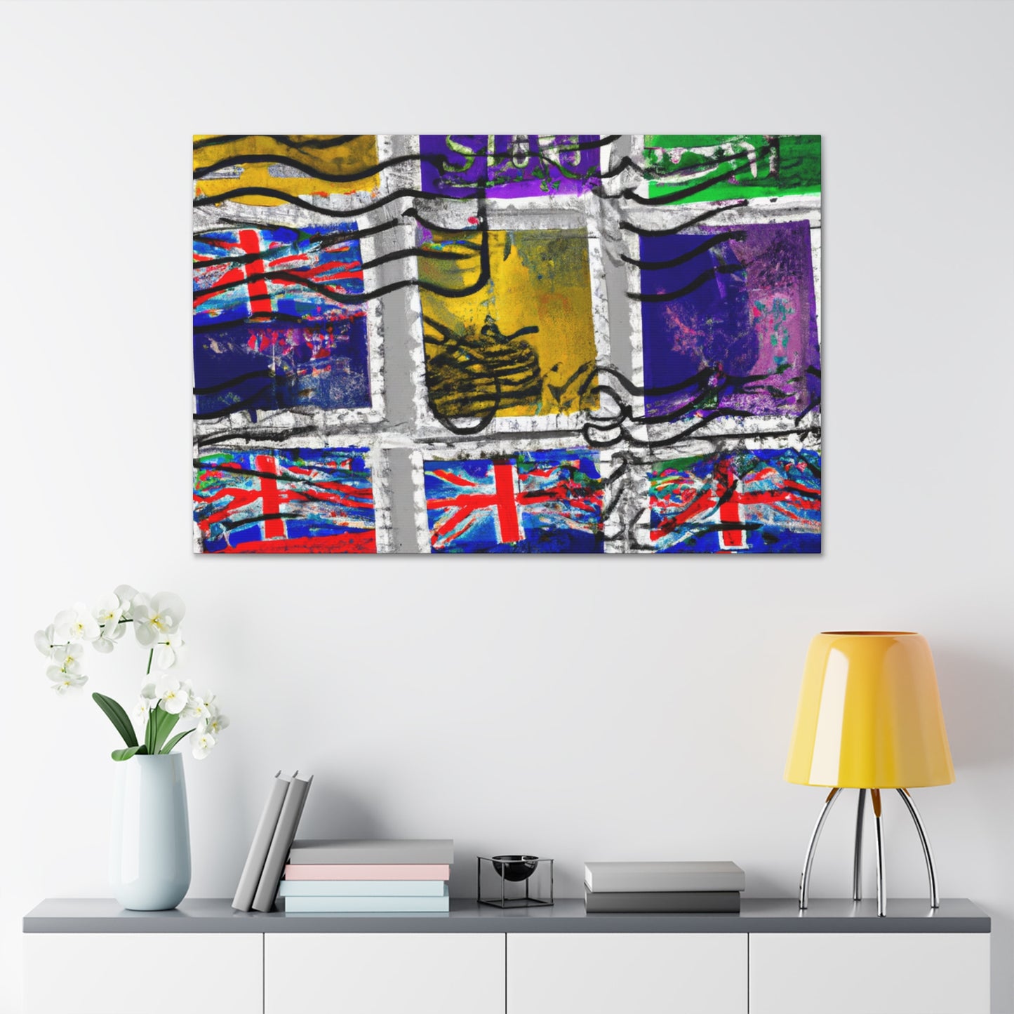 Global Traveler Commemorative Series - Postage Stamp Collector Canvas Wall Art