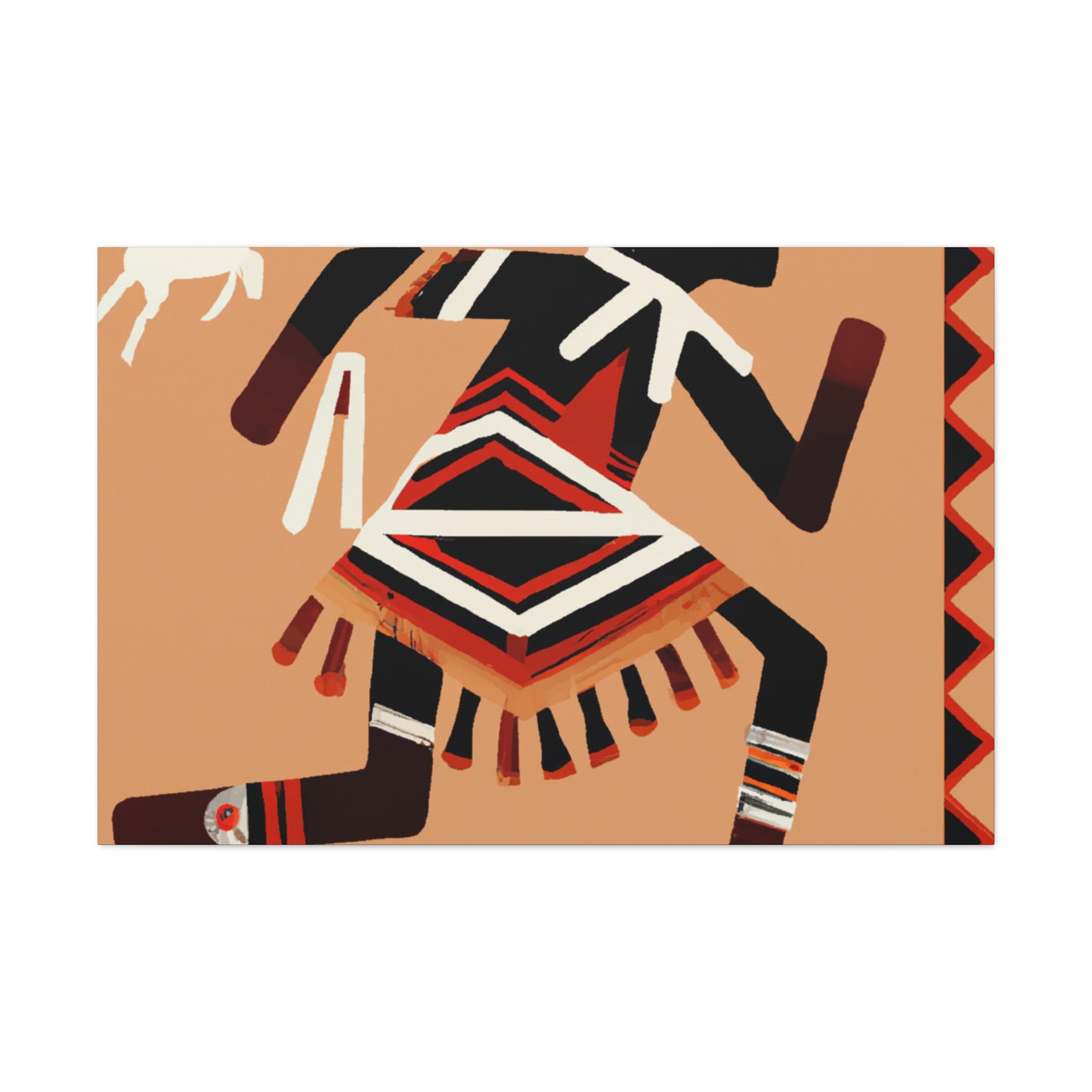 Minko Red Feather - Native American Indian Canvas Wall Art