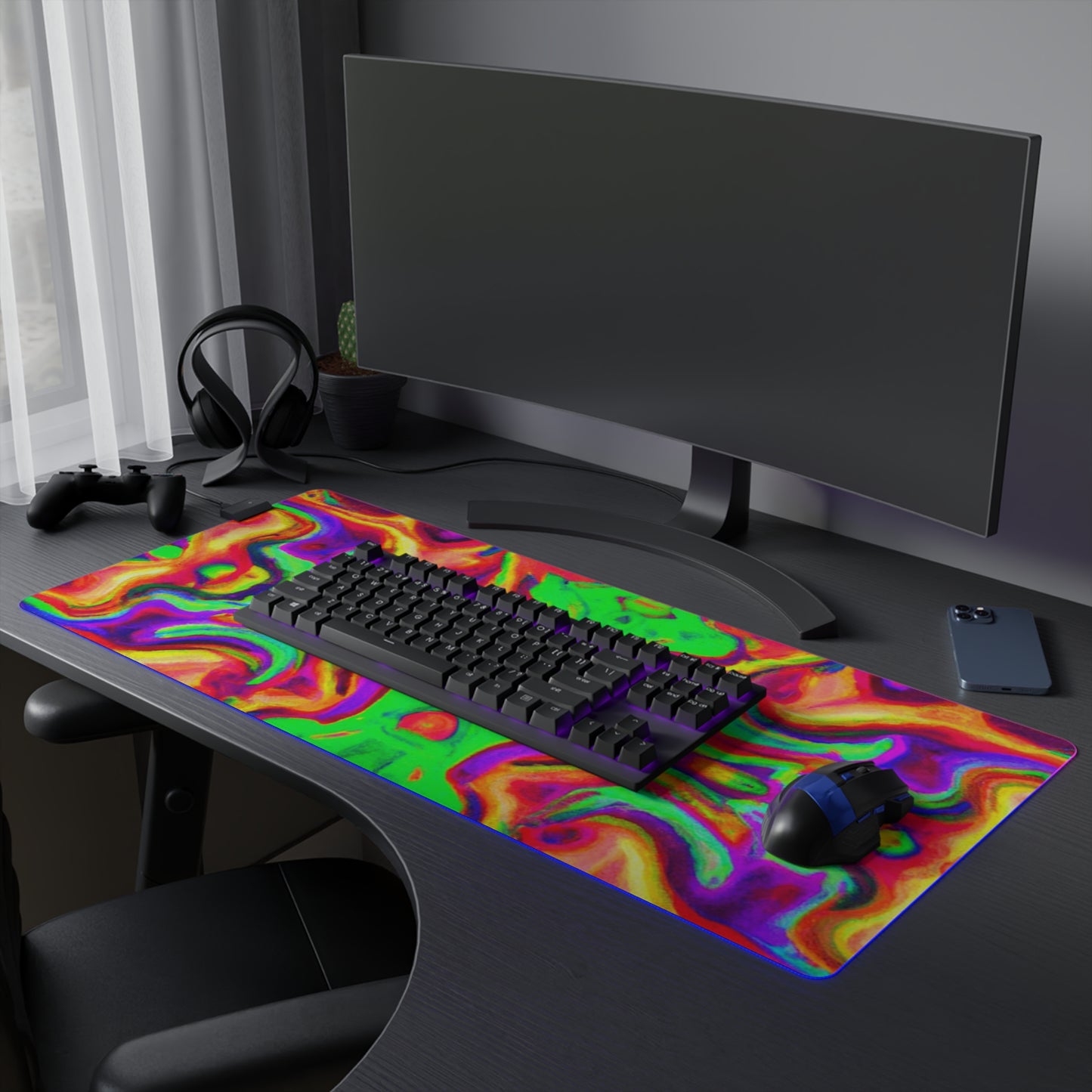 Bucky Blitzendroid - Psychedelic Trippy LED Light Up Gaming Mouse Pad