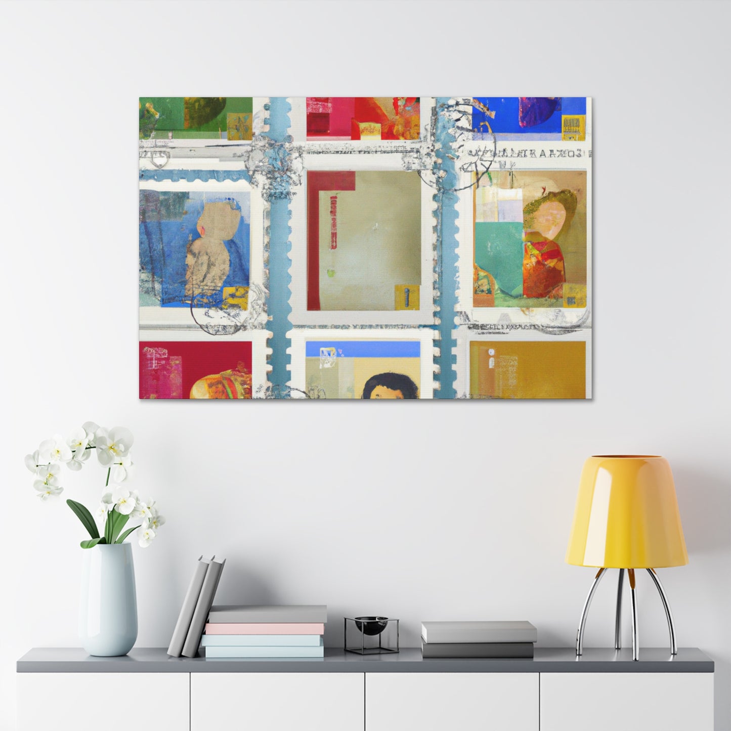 Global Culture Collection - Postage Stamp Collector Canvas Wall Art