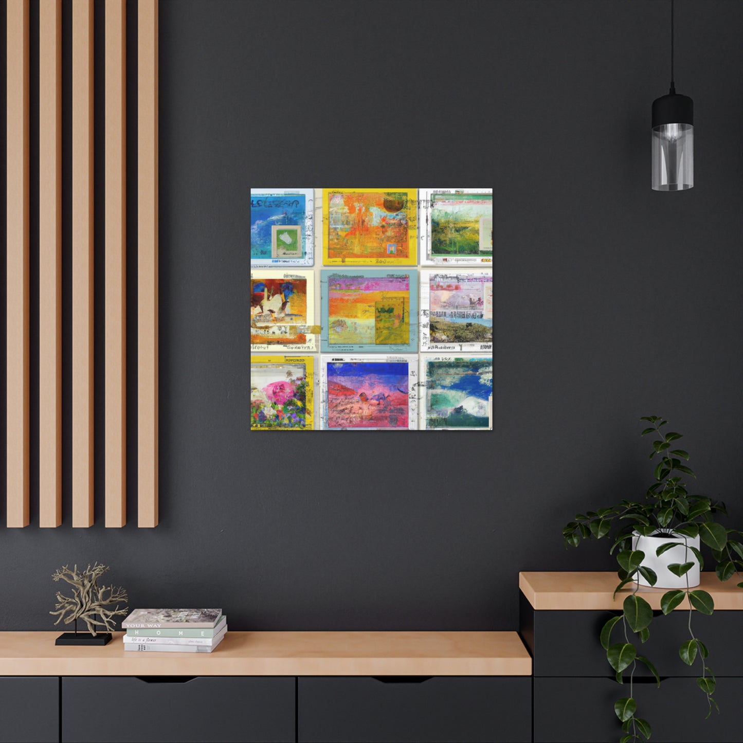 World of Wonders Stamp Collection - Postage Stamp Collector Canvas Wall Art