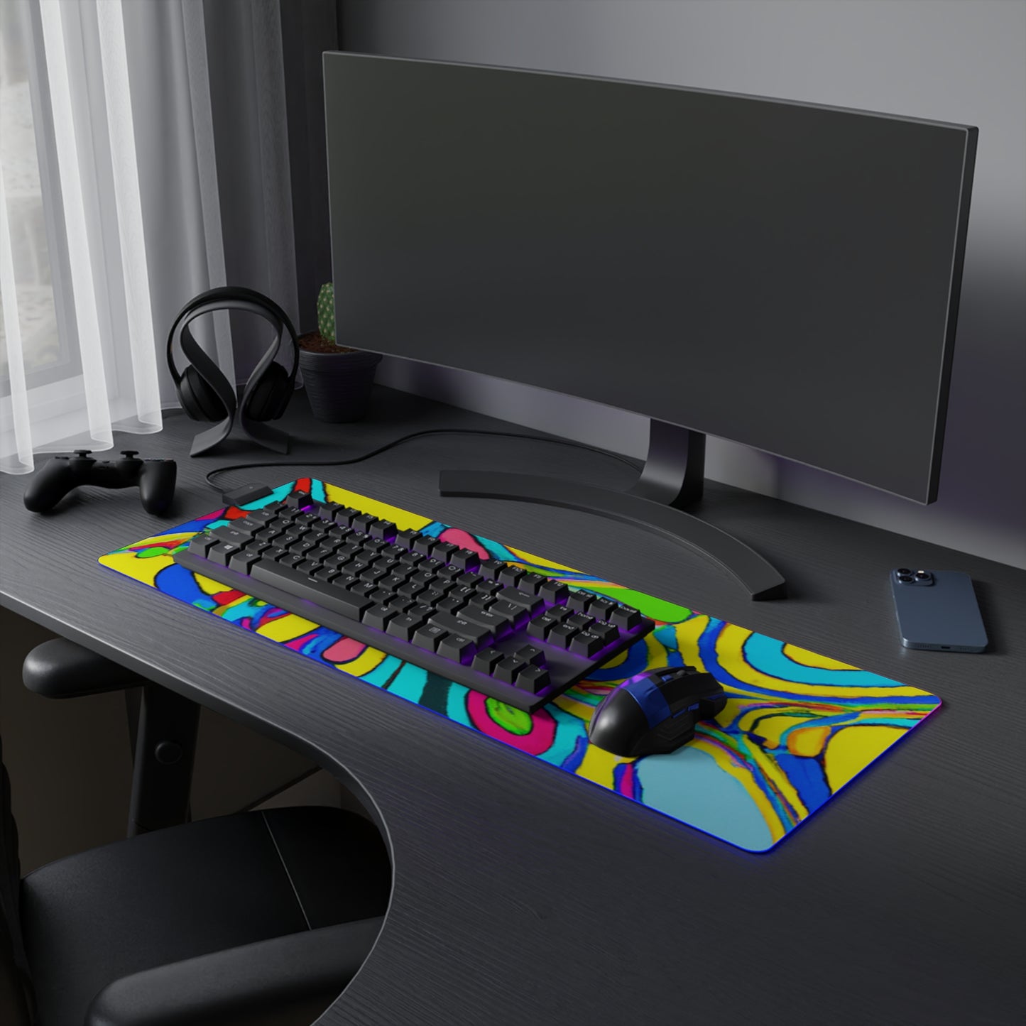 Amelia Astroblast - Psychedelic Trippy LED Light Up Gaming Mouse Pad