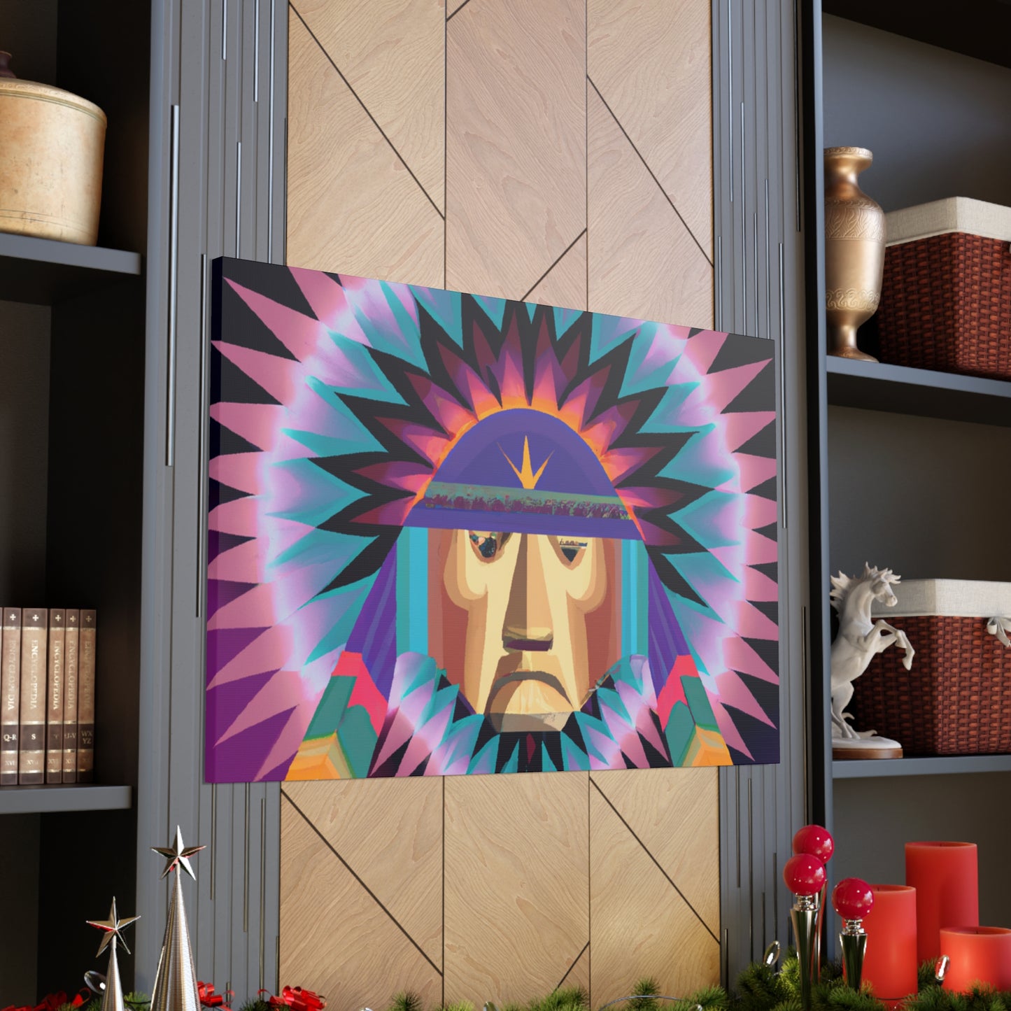 Tecumseh Strongbear - Native American Indian Canvas Wall Art